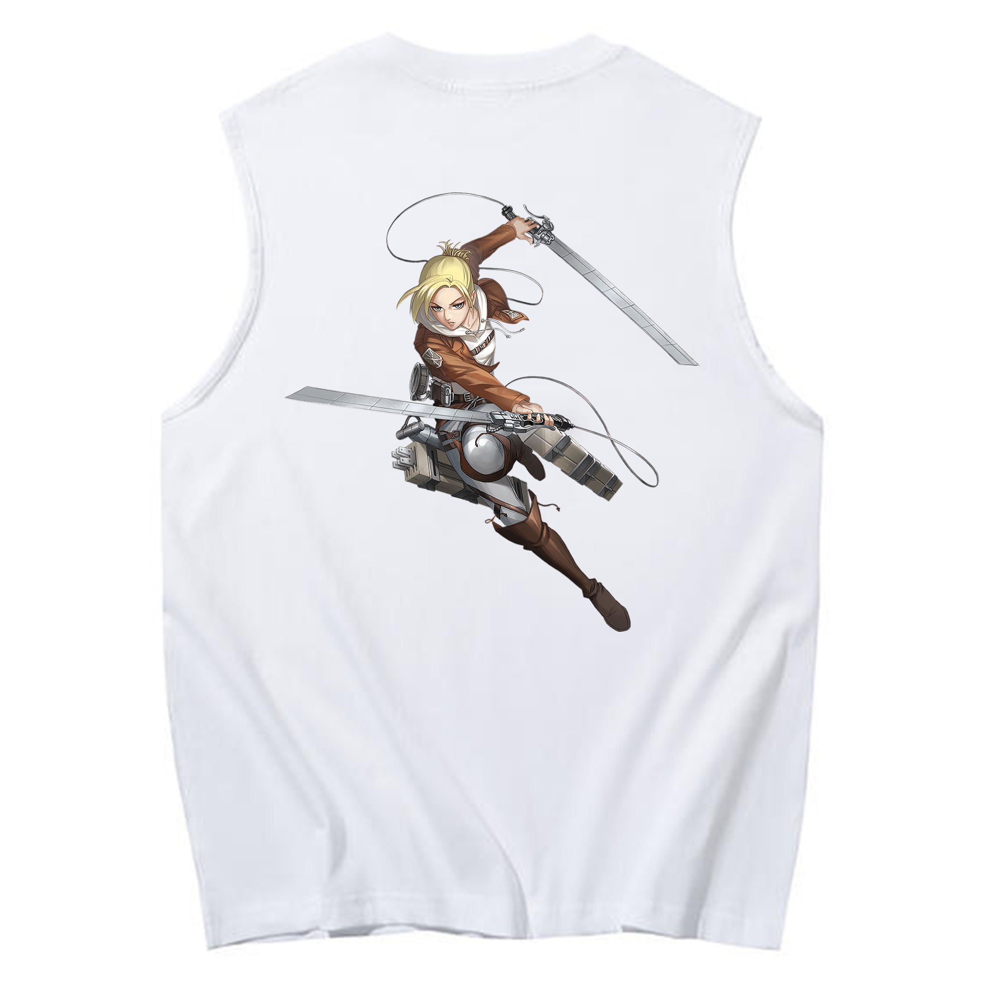 （画像用） 進撃の巨人 アニ・レオンハート Attack on Titan Annie Leonhart コットン100％タンクトップ（背面プリント）