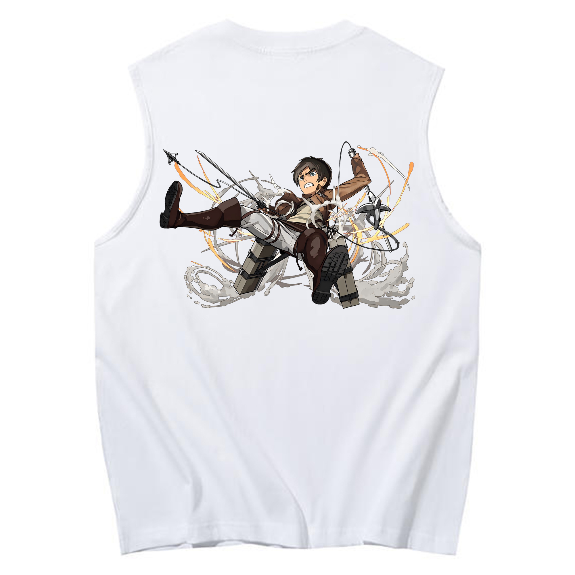（画像用） 進撃の巨人 エレン･イェーガー Attack on Titan Eren Jäger コットン100％タンクトップ（背面プリント）