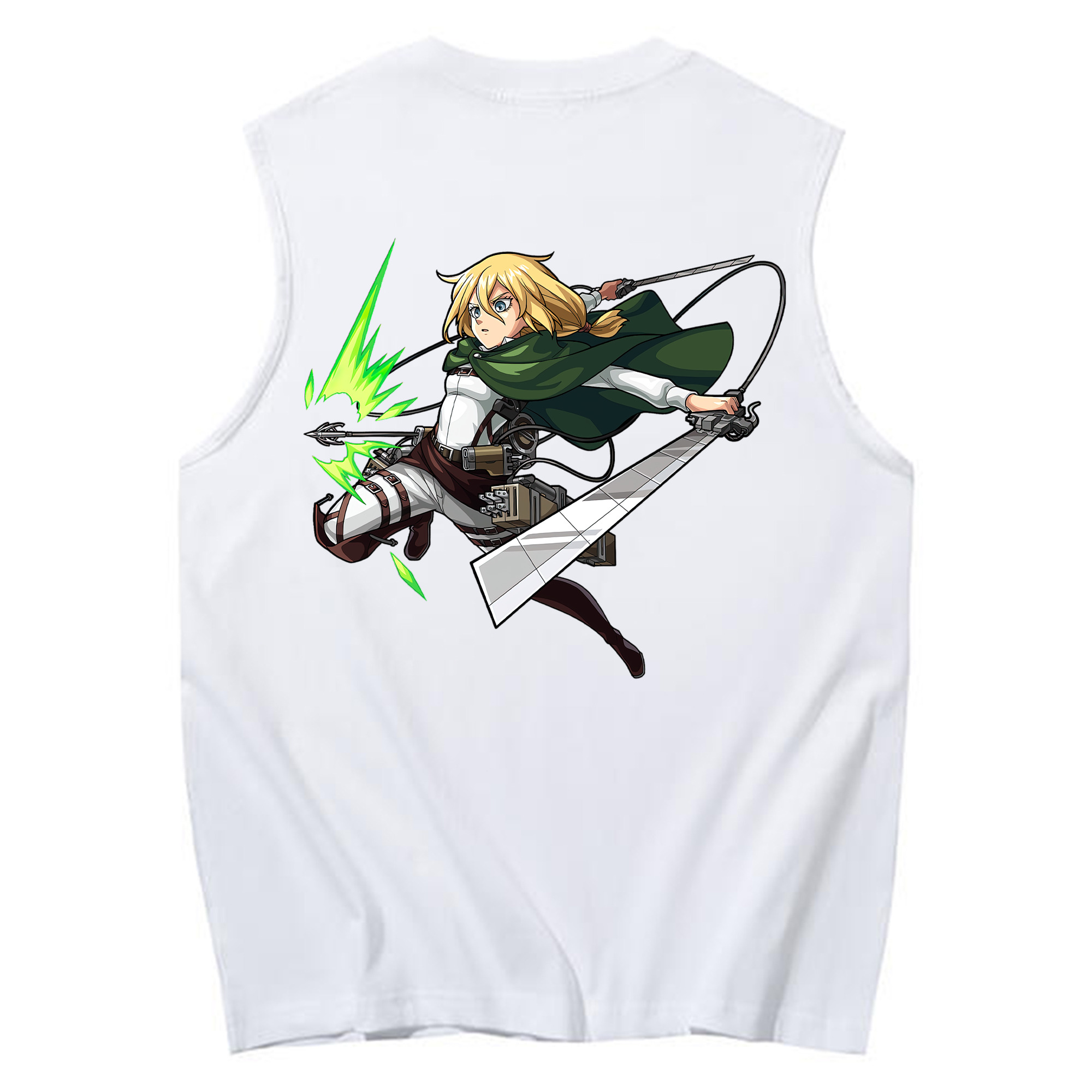 （画像用） 進撃の巨人 クリスタ·レンズ Attack on Titan Christa Lenz コットン100％タンクトップ（背面プリント）