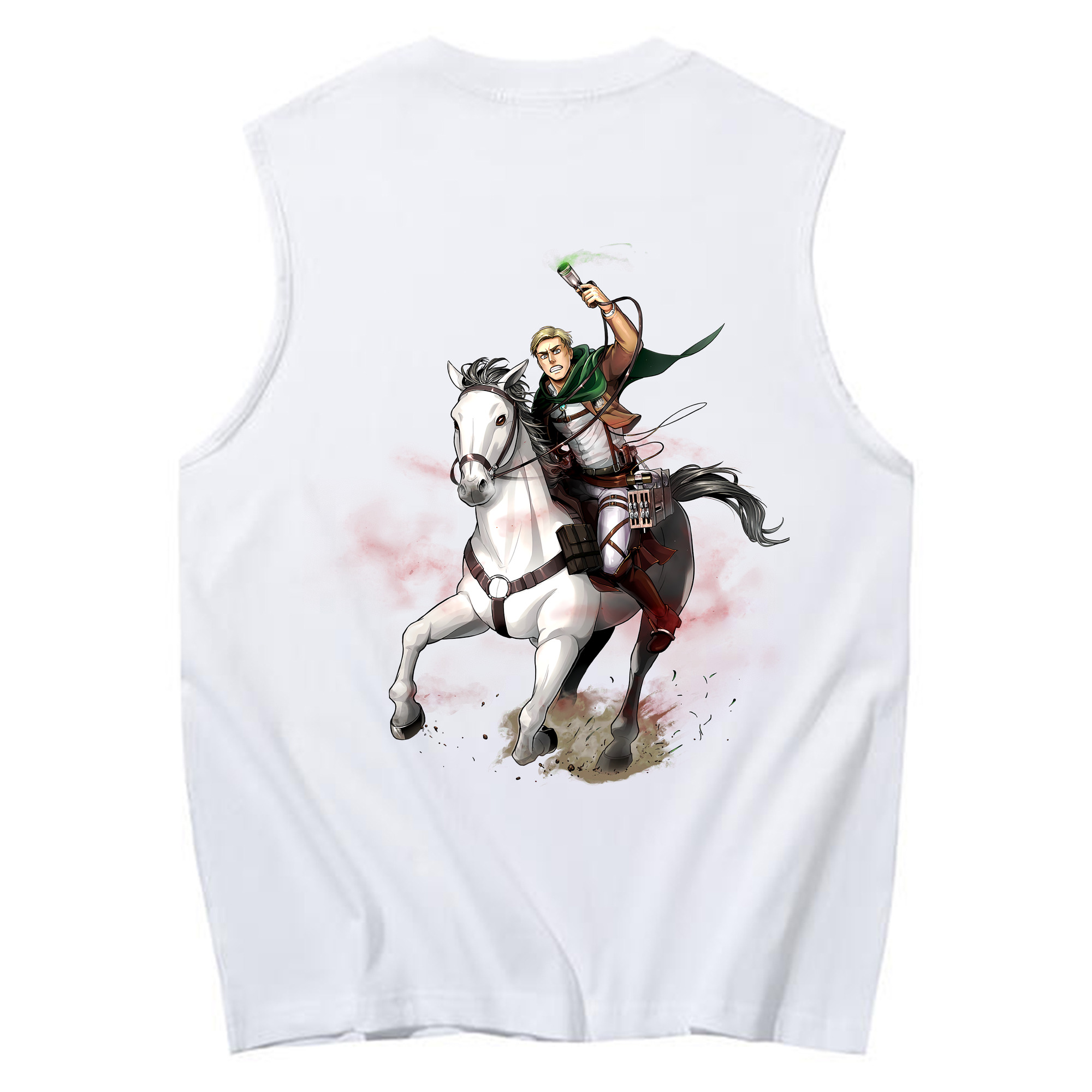 （画像用） 進撃の巨人 エルヴィン・スミス Attack on Titan Erwin Smith コットン100％タンクトップ（背面プリント）