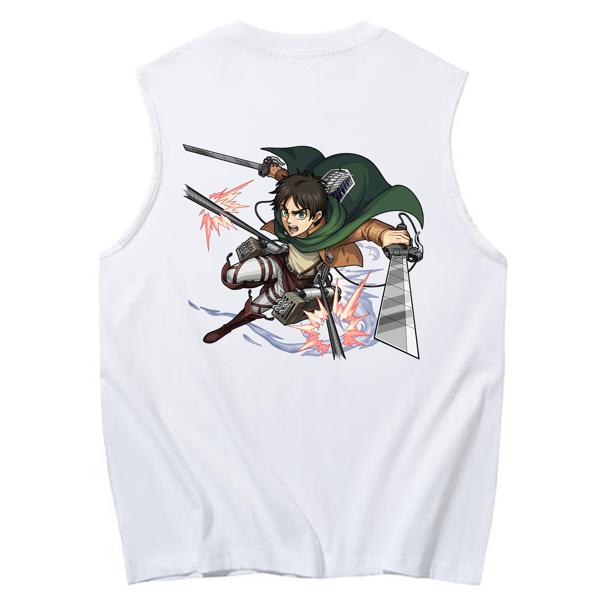 （画像用） 進撃の巨人 エレン･イェーガー Attack on Titan Eren Jäger コットン100％タンクトップ（背面プリント）
