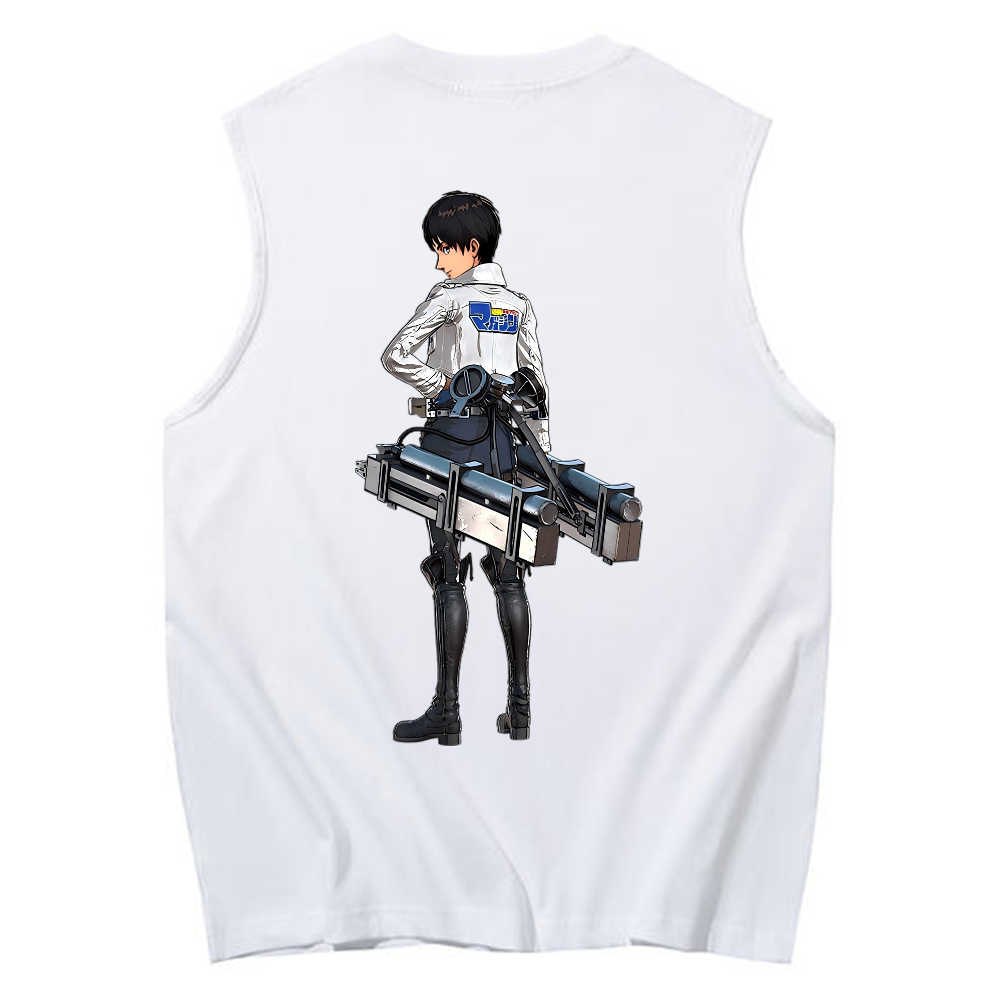 （画像用） 進撃の巨人 エレン･イェーガー Attack on Titan Eren Jäger コットン100％タンクトップ（背面プリント）