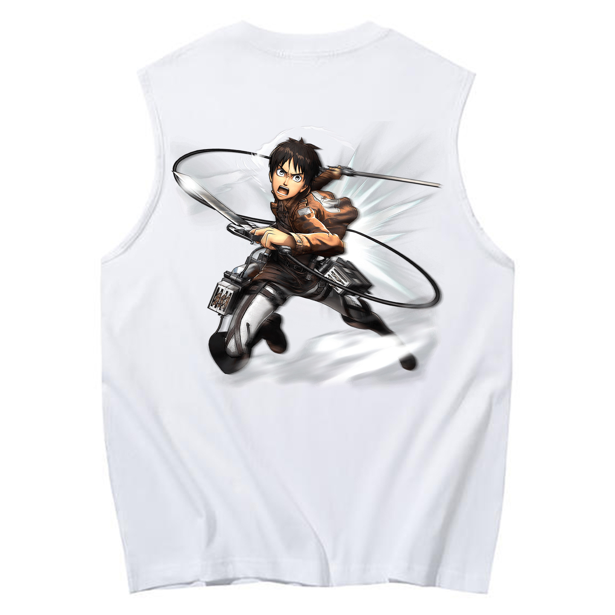 （画像用） 進撃の巨人 エレン･イェーガー Attack on Titan Eren Jäger コットン100％タンクトップ（背面プリント）