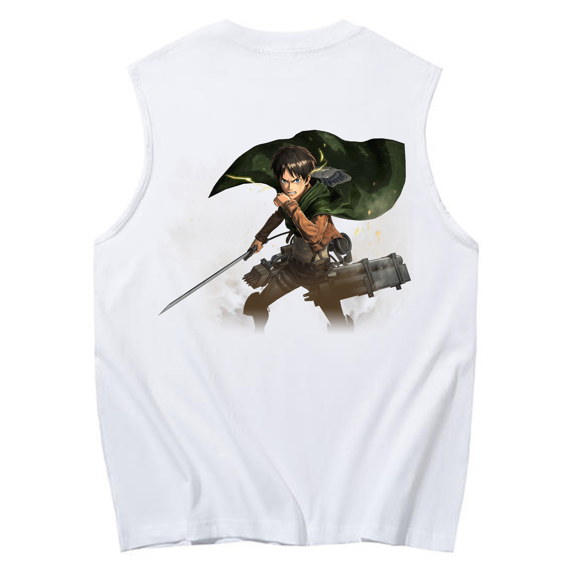 （画像用） 進撃の巨人 エレン･イェーガー Attack on Titan Eren Jäger コットン100％タンクトップ（背面プリント）