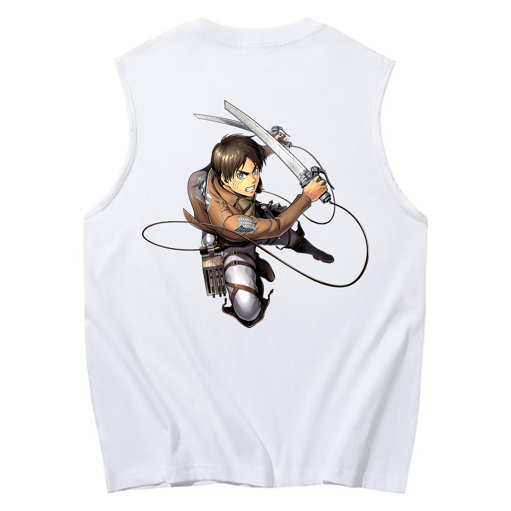 （画像用） 進撃の巨人 エレン･イェーガー Attack on Titan Eren Jäger コットン100％タンクトップ（背面プリント）