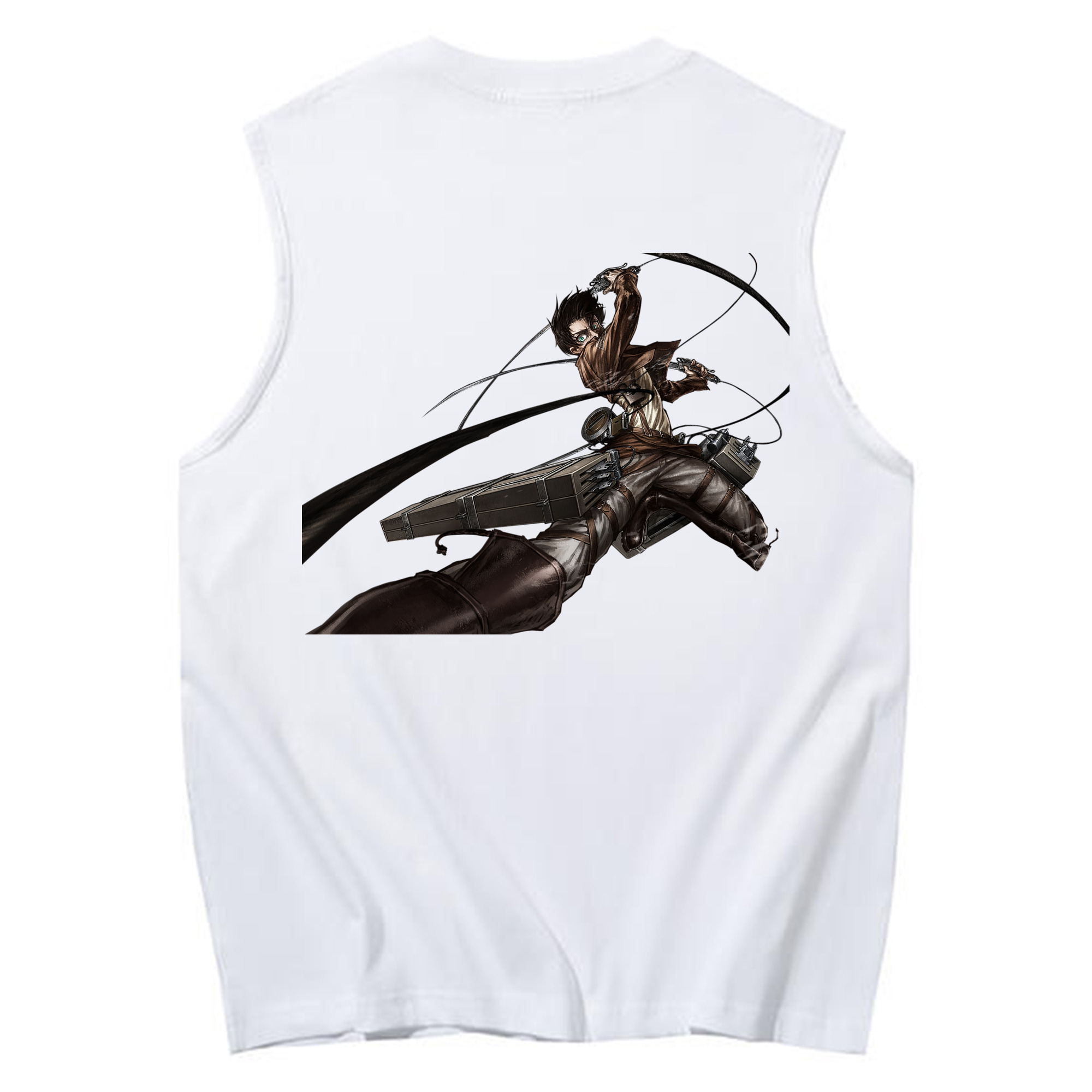 （画像用） 進撃の巨人 エレン･イェーガー Attack on Titan Eren Jäger コットン100％タンクトップ（背面プリント）