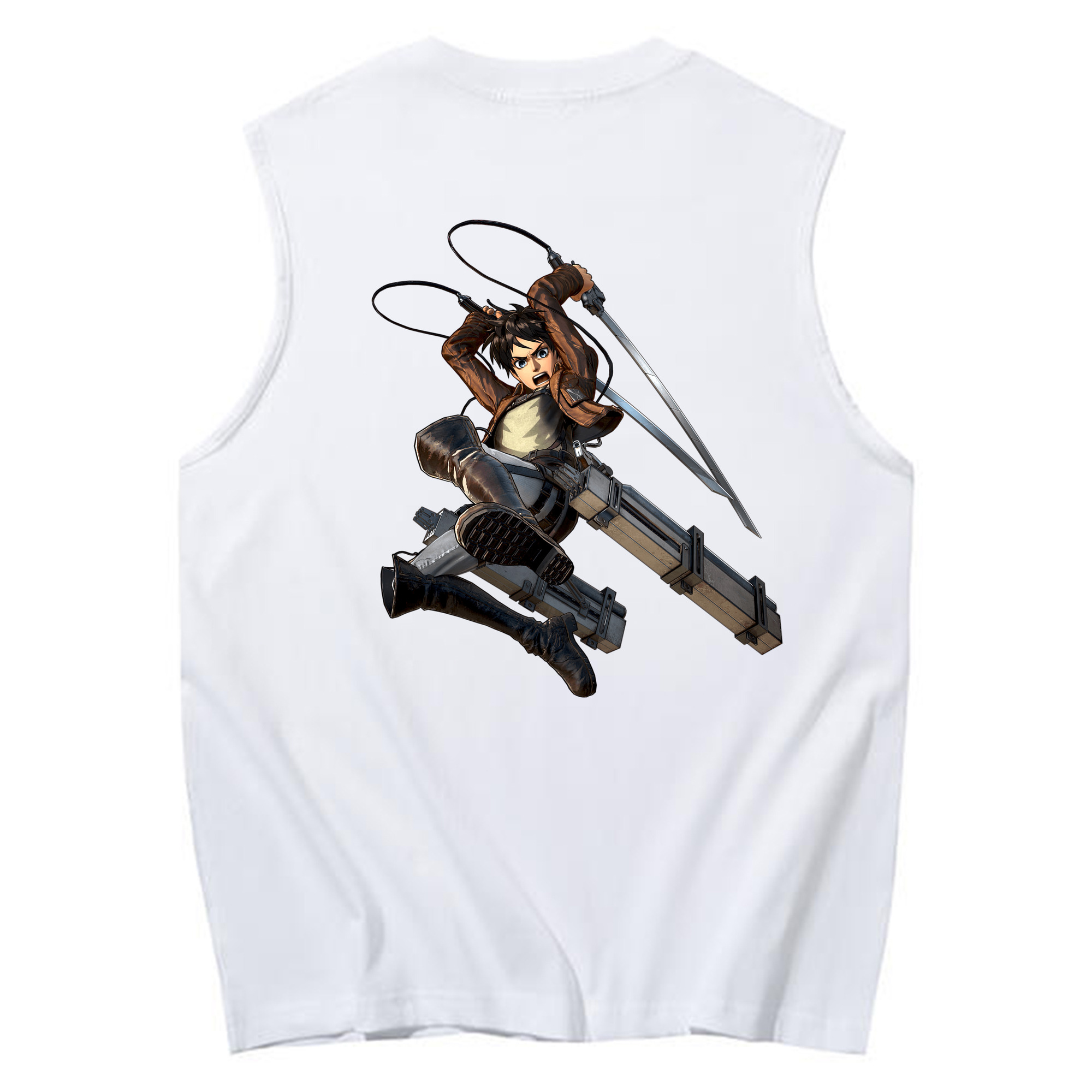 （画像用） 進撃の巨人 エレン･イェーガー Attack on Titan Eren Jäger コットン100％タンクトップ（背面プリント）