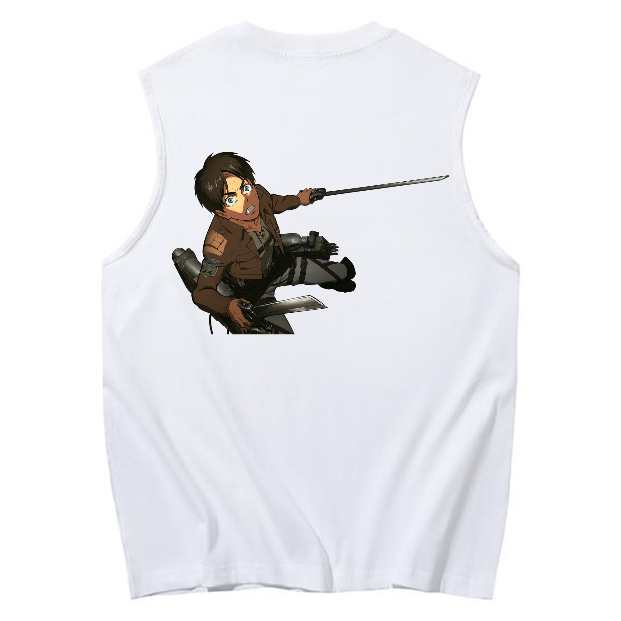 （画像用） 進撃の巨人 エレン･イェーガー Attack on Titan Eren Jäger コットン100％タンクトップ（背面プリント）