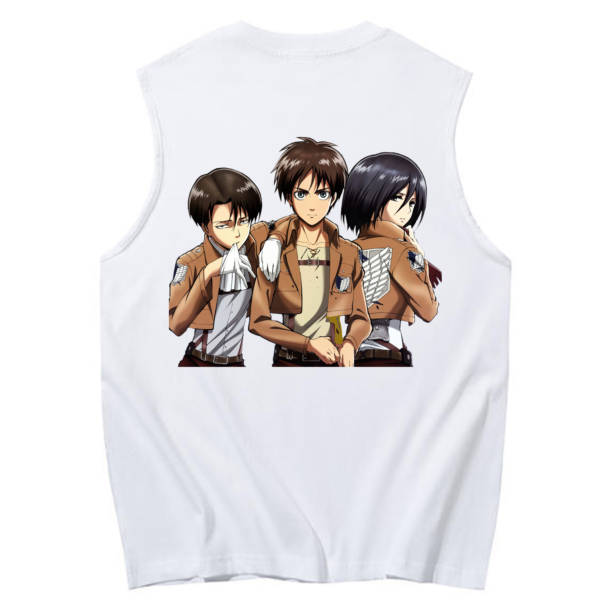 （画像用） 進撃の巨人 エレン･イェーガー Attack on Titan Eren Jäger コットン100％タンクトップ（背面プリント）