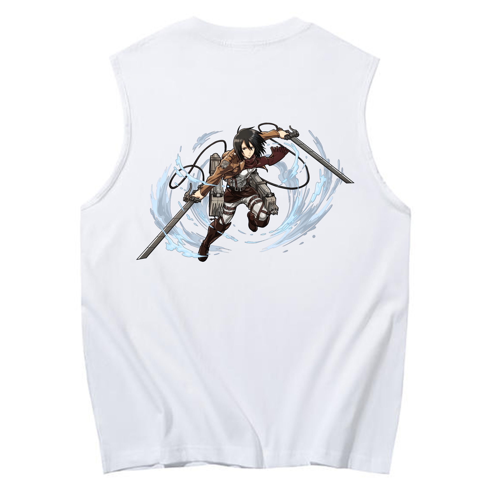 （画像用） 進撃の巨人 ミカサ·アッカーマン Attack on Titan Mikasa Ackerman コットン100％タンクトップ（背面プリント）