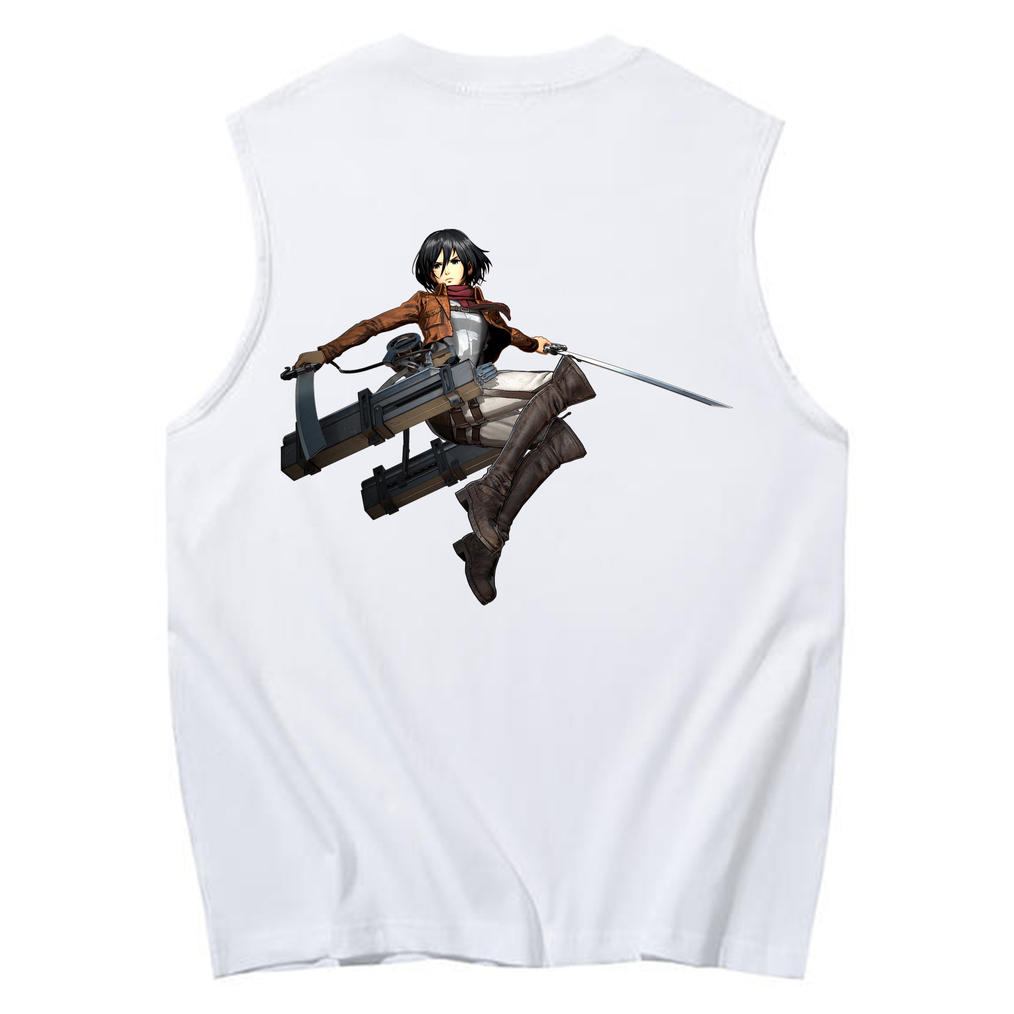 （画像用） 進撃の巨人 ミカサ·アッカーマン Attack on Titan Mikasa Ackerman コットン100％タンクトップ（背面プリント）