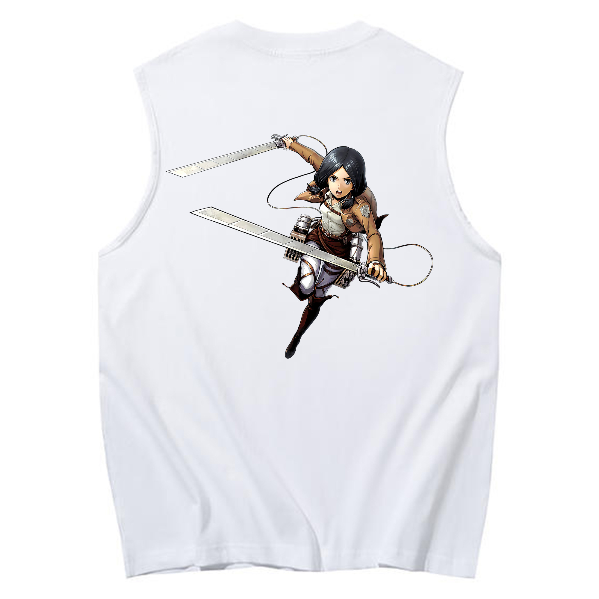 （画像用） 進撃の巨人 ミカサ·アッカーマン Attack on Titan Mikasa Ackerman コットン100％タンクトップ（背面プリント）