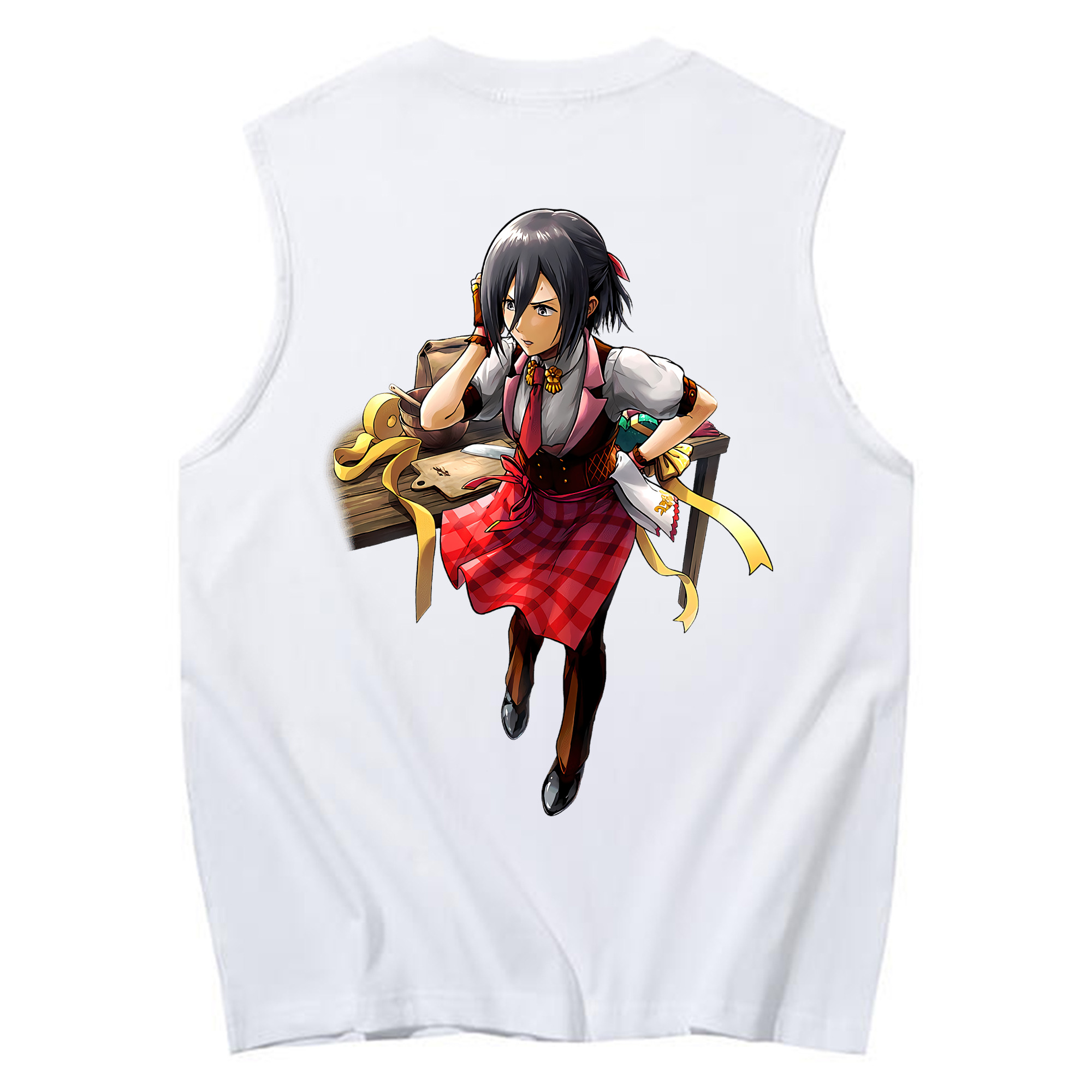 （画像用） 進撃の巨人 ミカサ·アッカーマン Attack on Titan Mikasa Ackerman コットン100％タンクトップ（背面プリント）