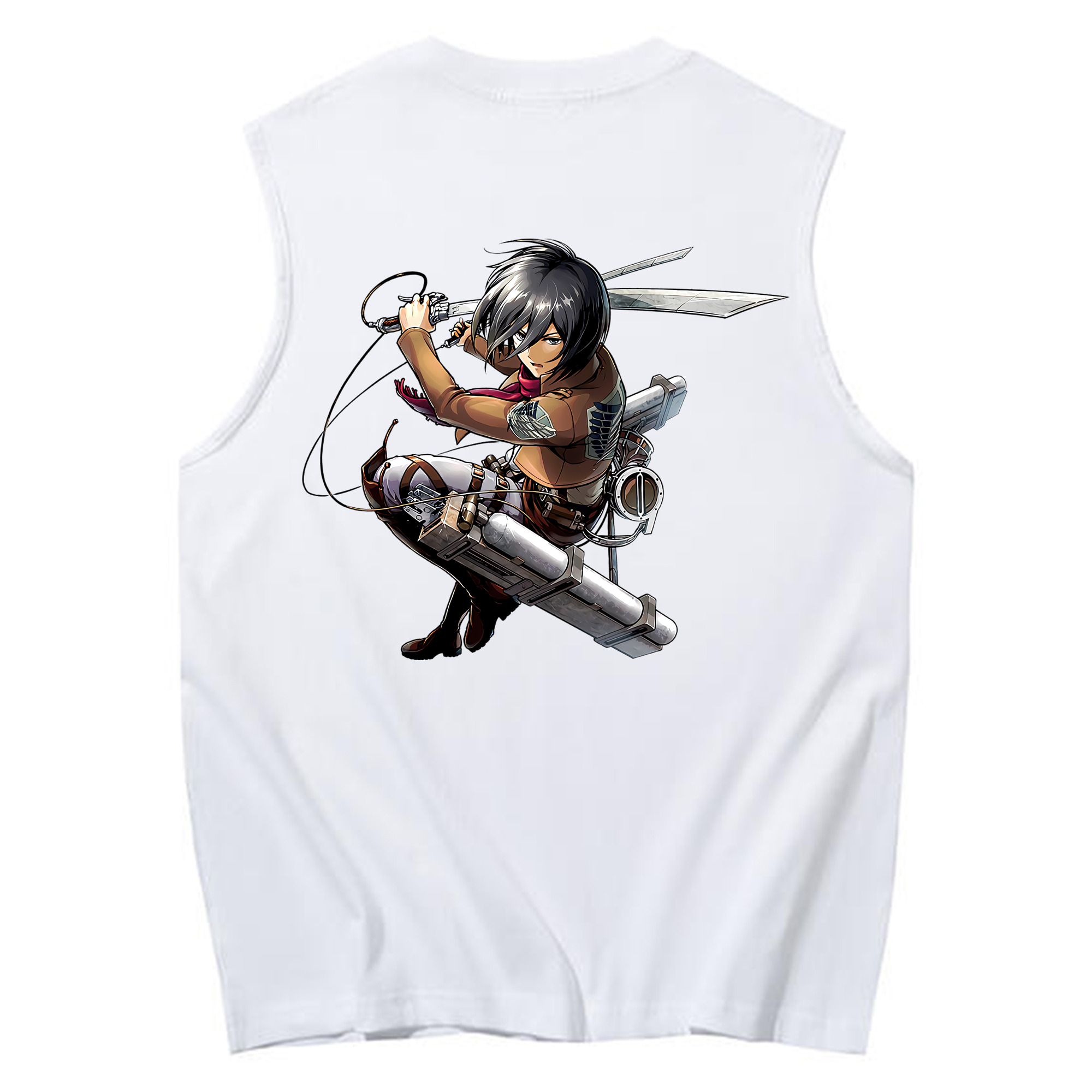 （画像用） 進撃の巨人 ミカサ·アッカーマン Attack on Titan Mikasa Ackerman コットン100％タンクトップ（背面プリント）