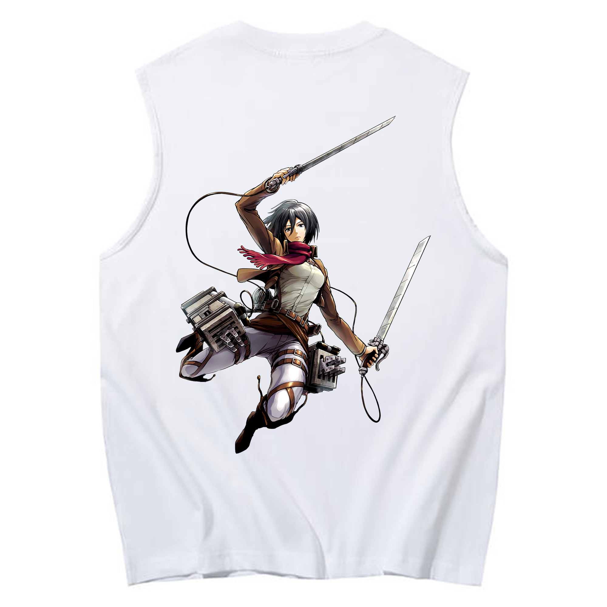 （画像用） 進撃の巨人 ミカサ·アッカーマン Attack on Titan Mikasa Ackerman コットン100％タンクトップ（背面プリント）