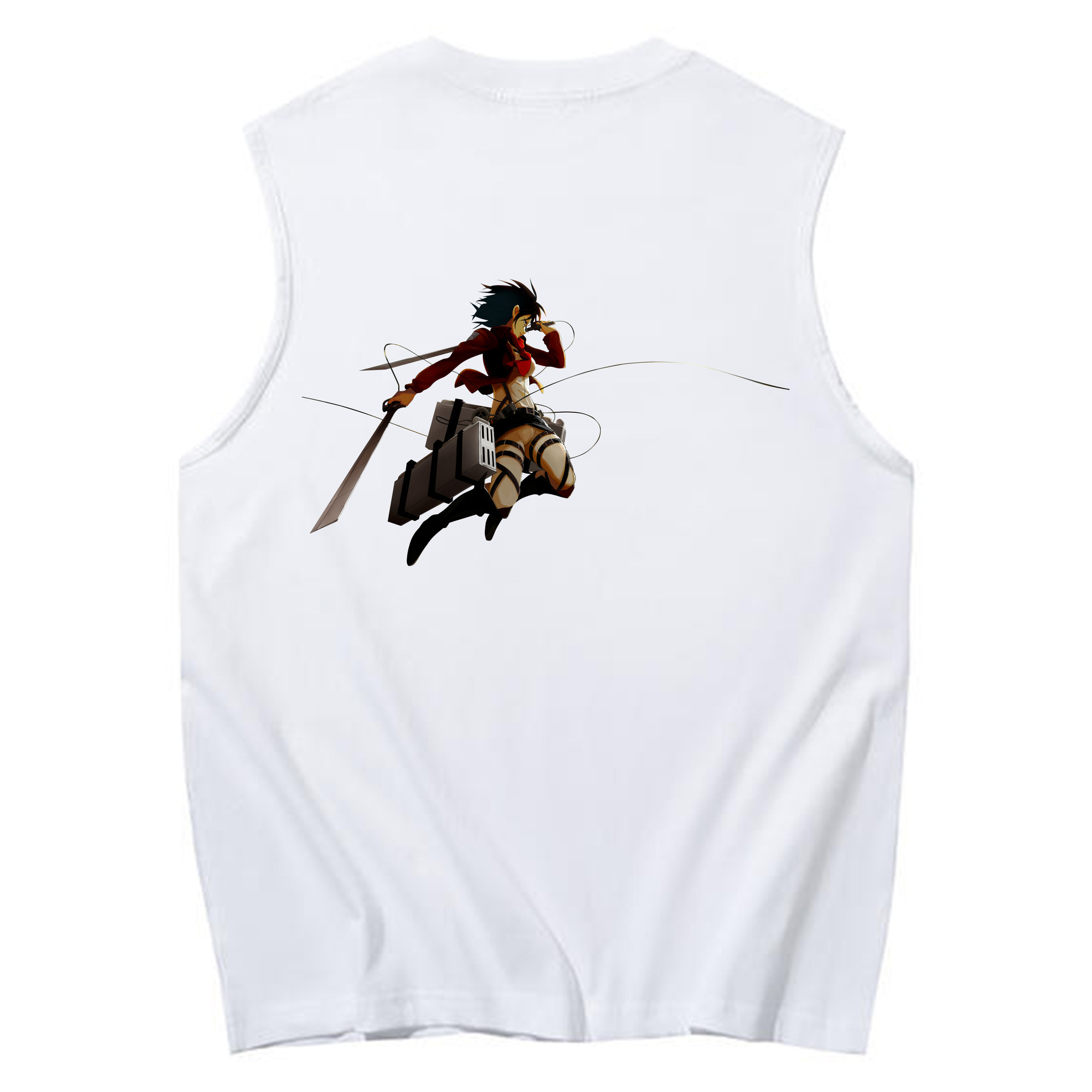 （画像用） 進撃の巨人 ミカサ·アッカーマン Attack on Titan Mikasa Ackerman コットン100％タンクトップ（背面プリント）