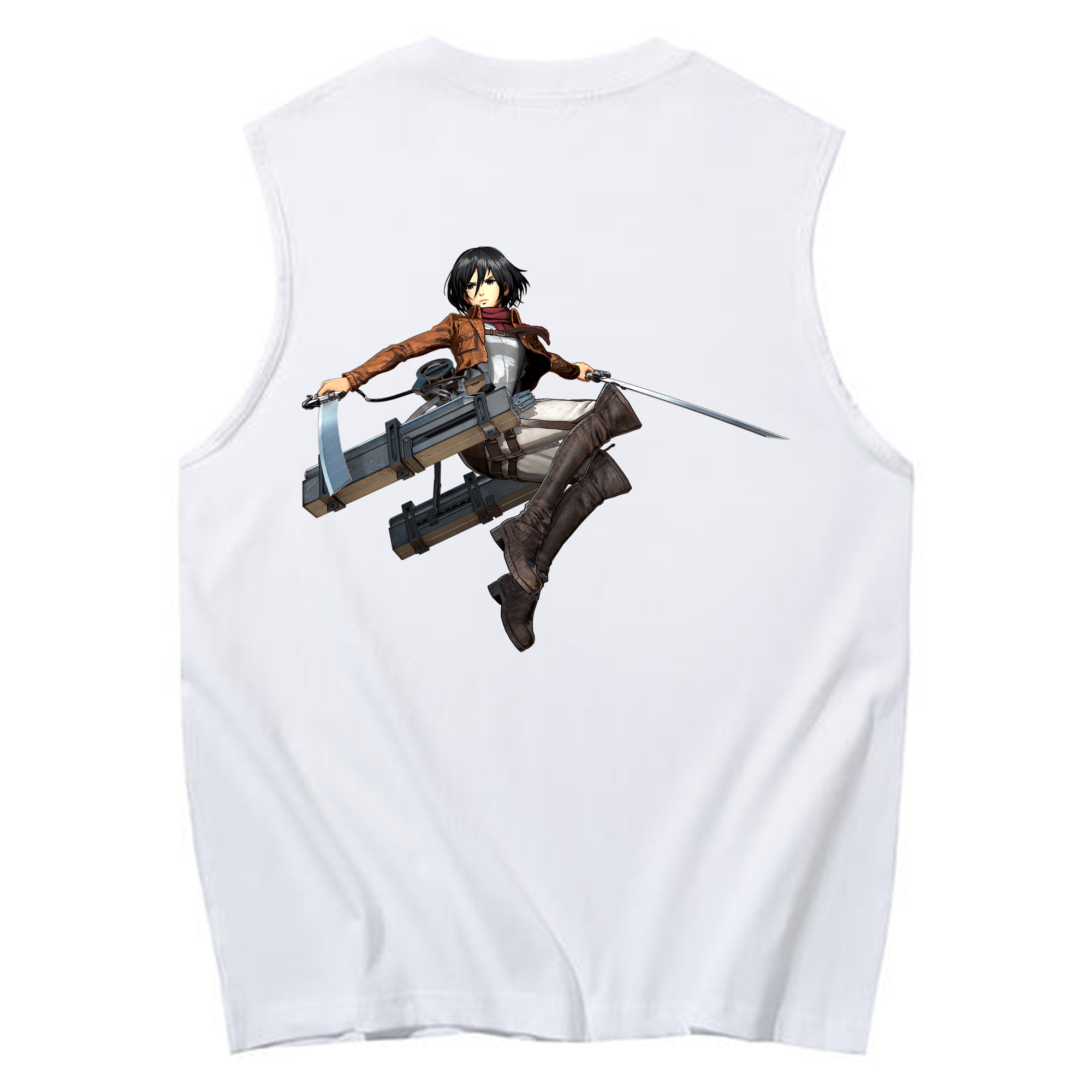 （画像用） 進撃の巨人 ミカサ·アッカーマン Attack on Titan Mikasa Ackerman コットン100％タンクトップ（背面プリント）