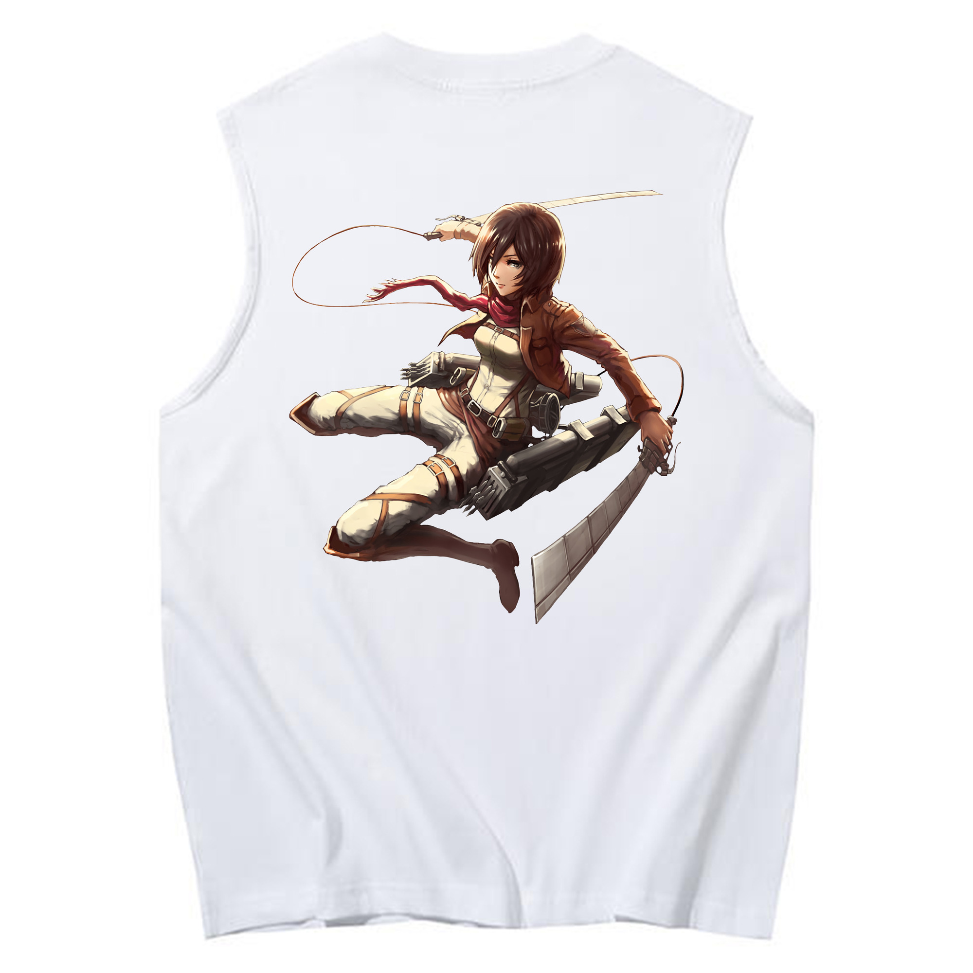 （画像用） 進撃の巨人 ミカサ·アッカーマン Attack on Titan Mikasa Ackerman コットン100％タンクトップ（背面プリント）
