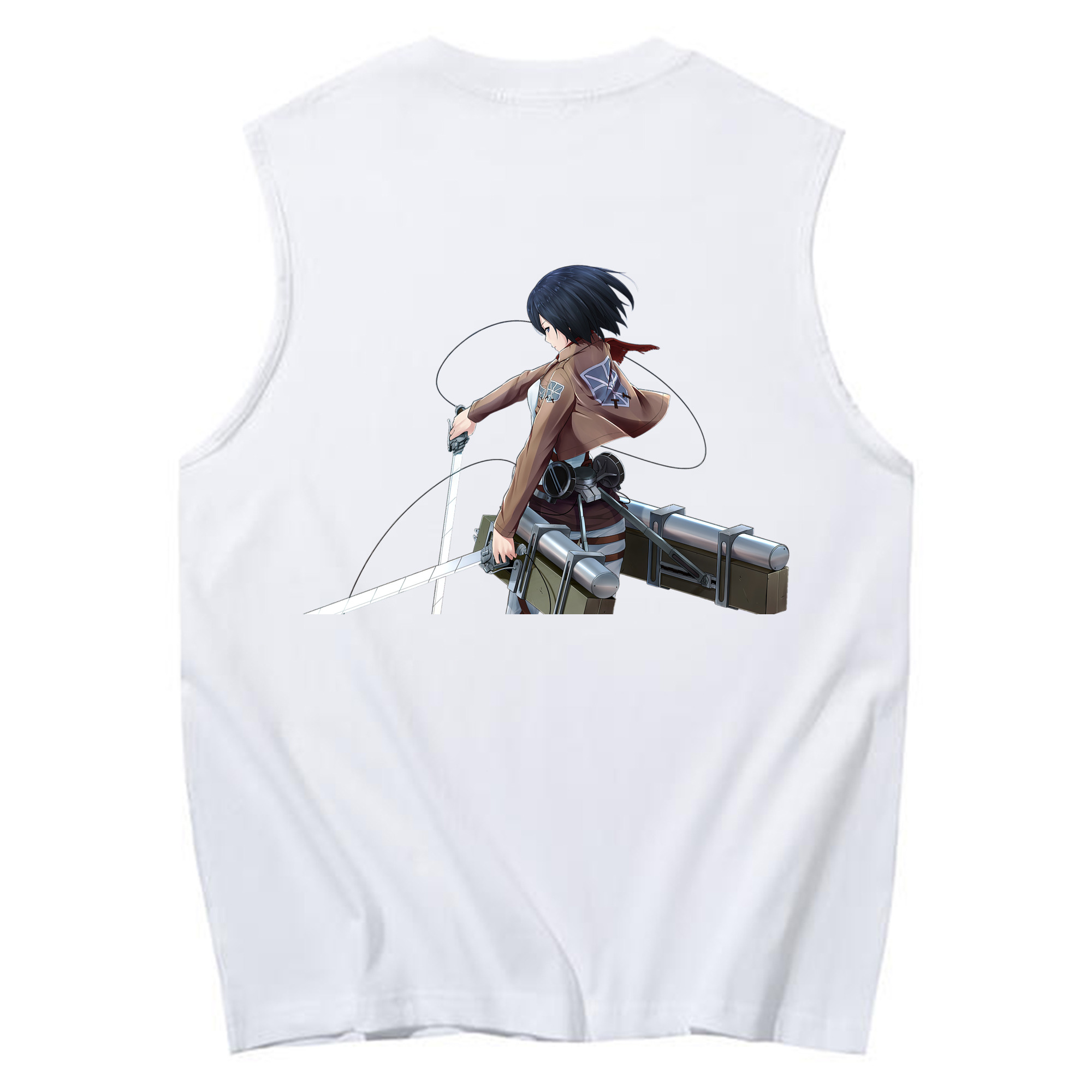（画像用） 進撃の巨人 ミカサ·アッカーマン Attack on Titan Mikasa Ackerman コットン100％タンクトップ（背面プリント）