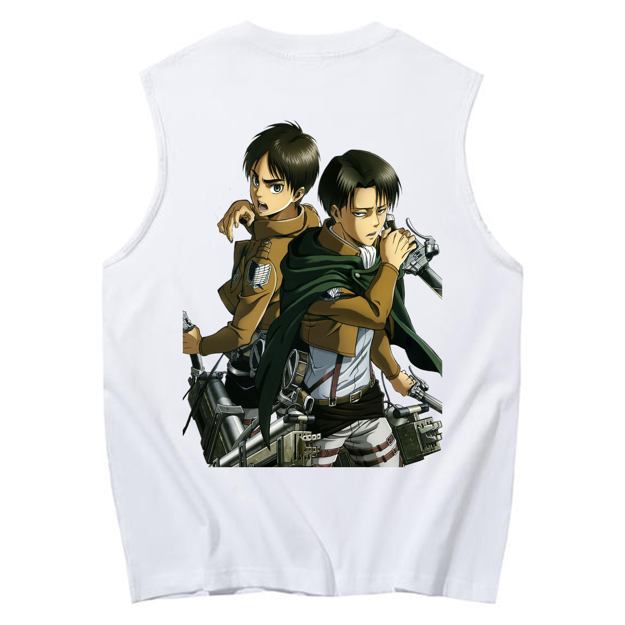 （画像用） 進撃の巨人 リヴァイ·アッカーマン Attack on Titan Levi Ackerman コットン100％タンクトップ（背面プリント）