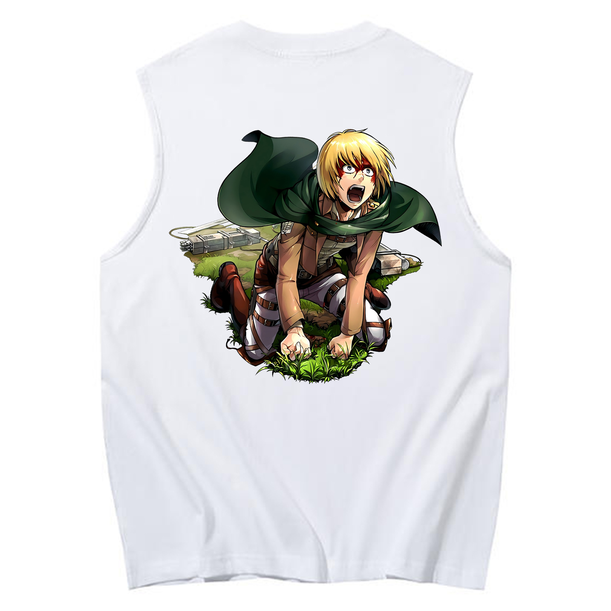（画像用） 進撃の巨人 アルミン·アルレルト Attack on Titan Armin Arlert コットン100％タンクトップ（背面プリント）
