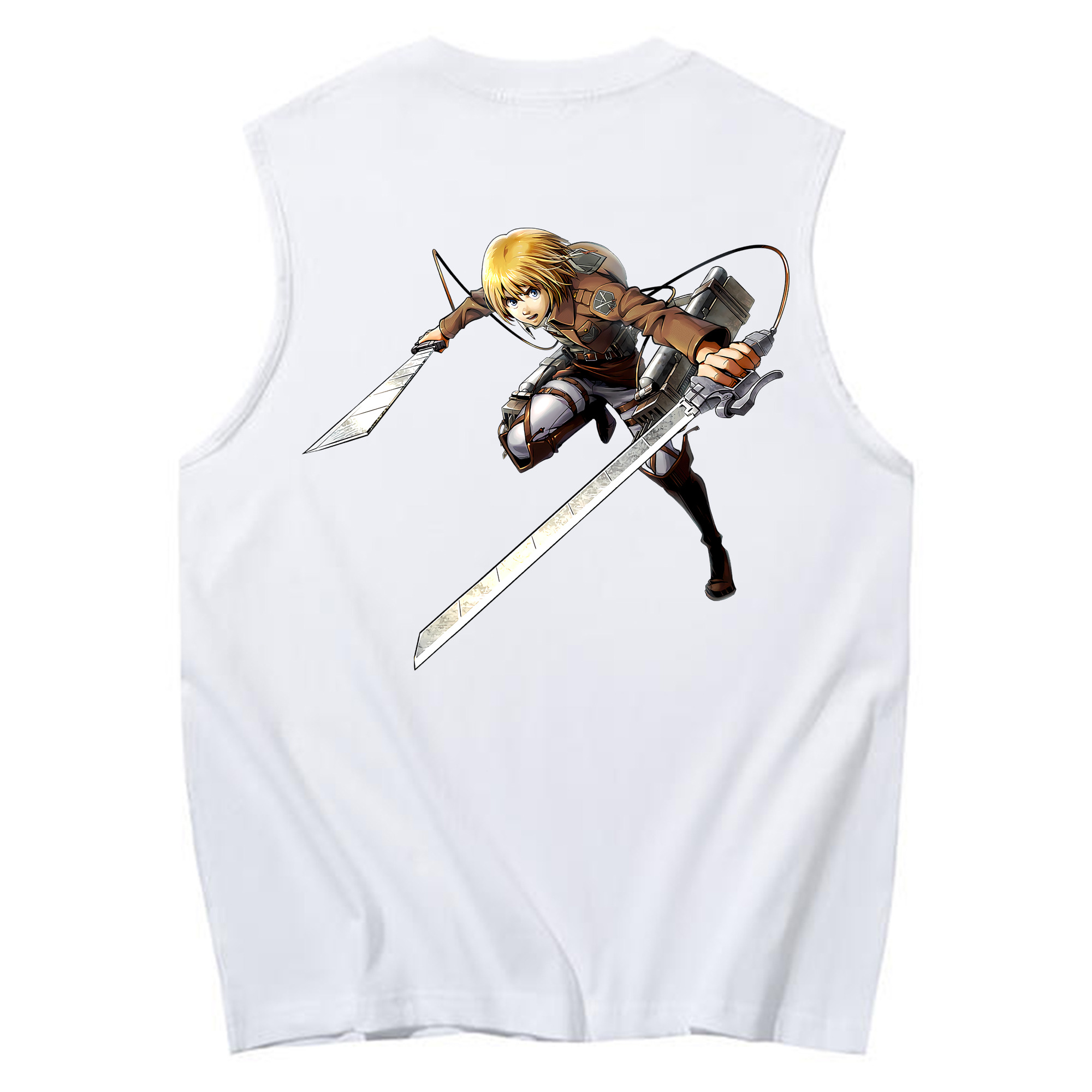 （画像用） 進撃の巨人 アルミン·アルレルト Attack on Titan Armin Arlert コットン100％タンクトップ（背面プリント）