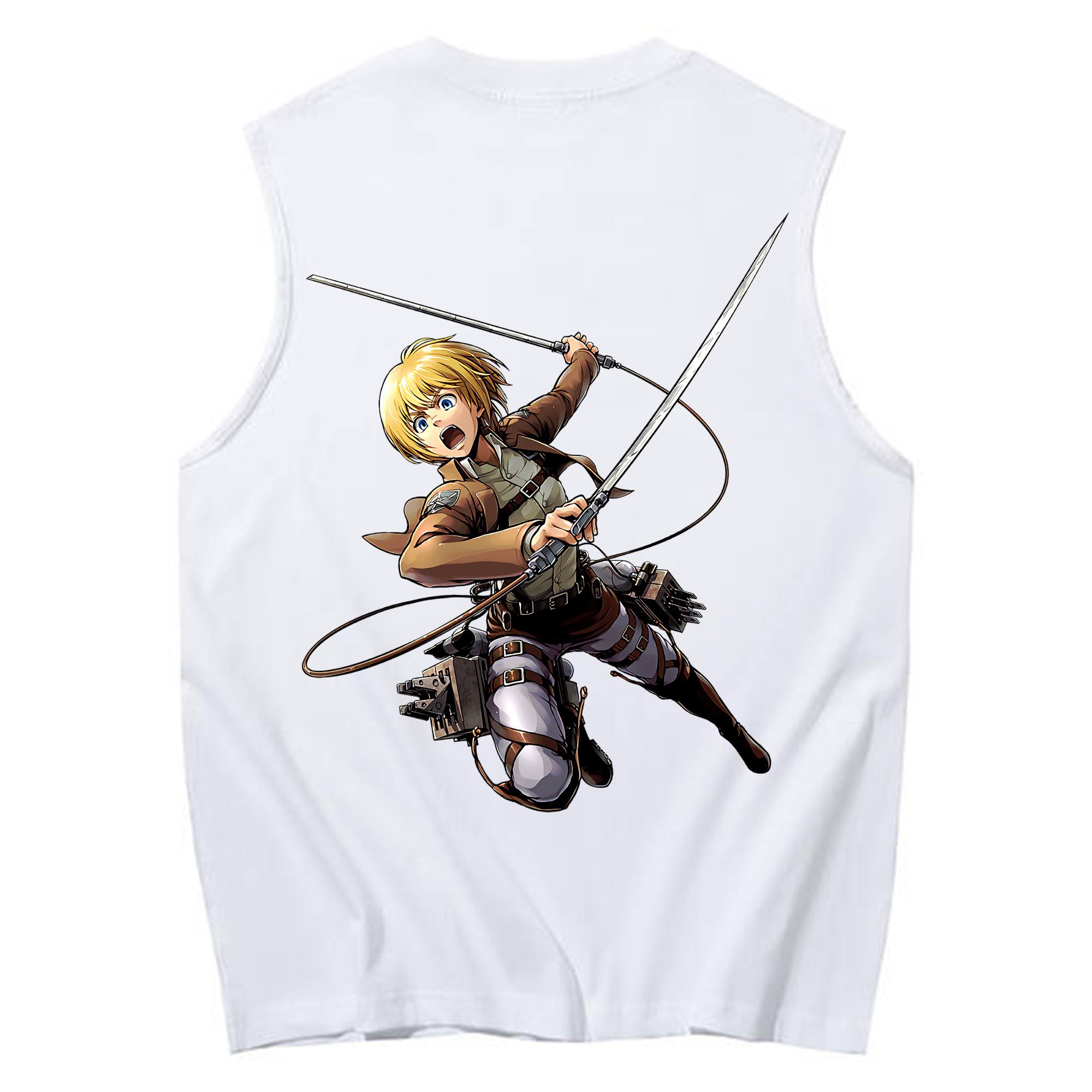 （画像用） 進撃の巨人 アルミン·アルレルト Attack on Titan Armin Arlert コットン100％タンクトップ（背面プリント）