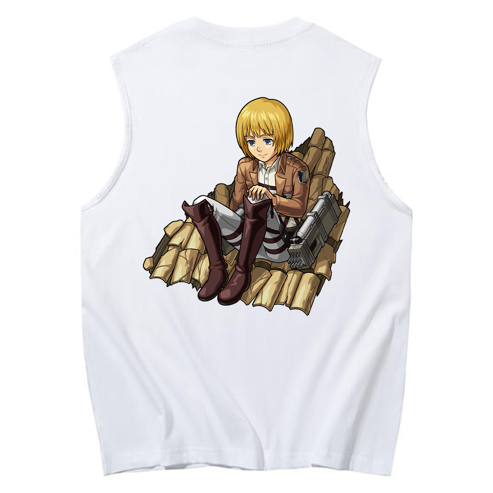 （画像用） 進撃の巨人 アルミン·アルレルト Attack on Titan Armin Arlert コットン100％タンクトップ（背面プリント）