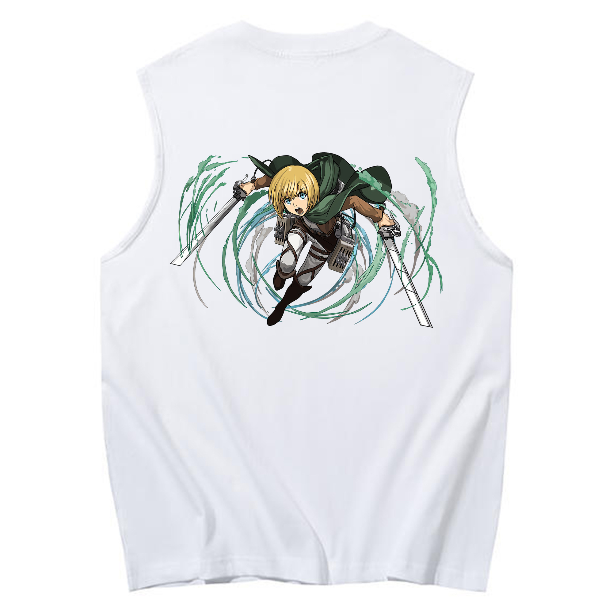 （画像用） 進撃の巨人 アルミン·アルレルト Attack on Titan Armin Arlert コットン100％タンクトップ（背面プリント）