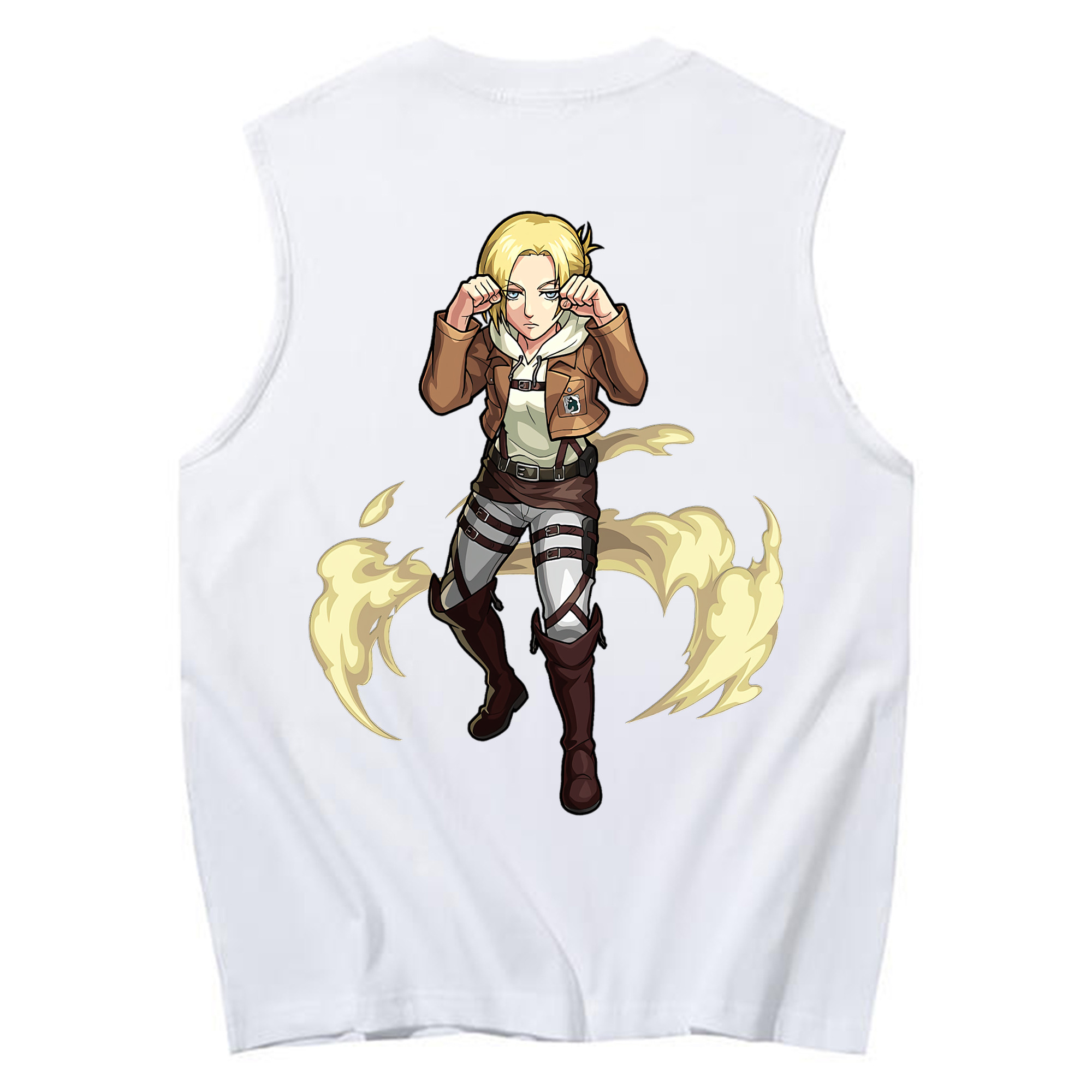 （画像用） 進撃の巨人 アニ・レオンハート Attack on Titan Annie Leonhart コットン100％タンクトップ（背面プリント）