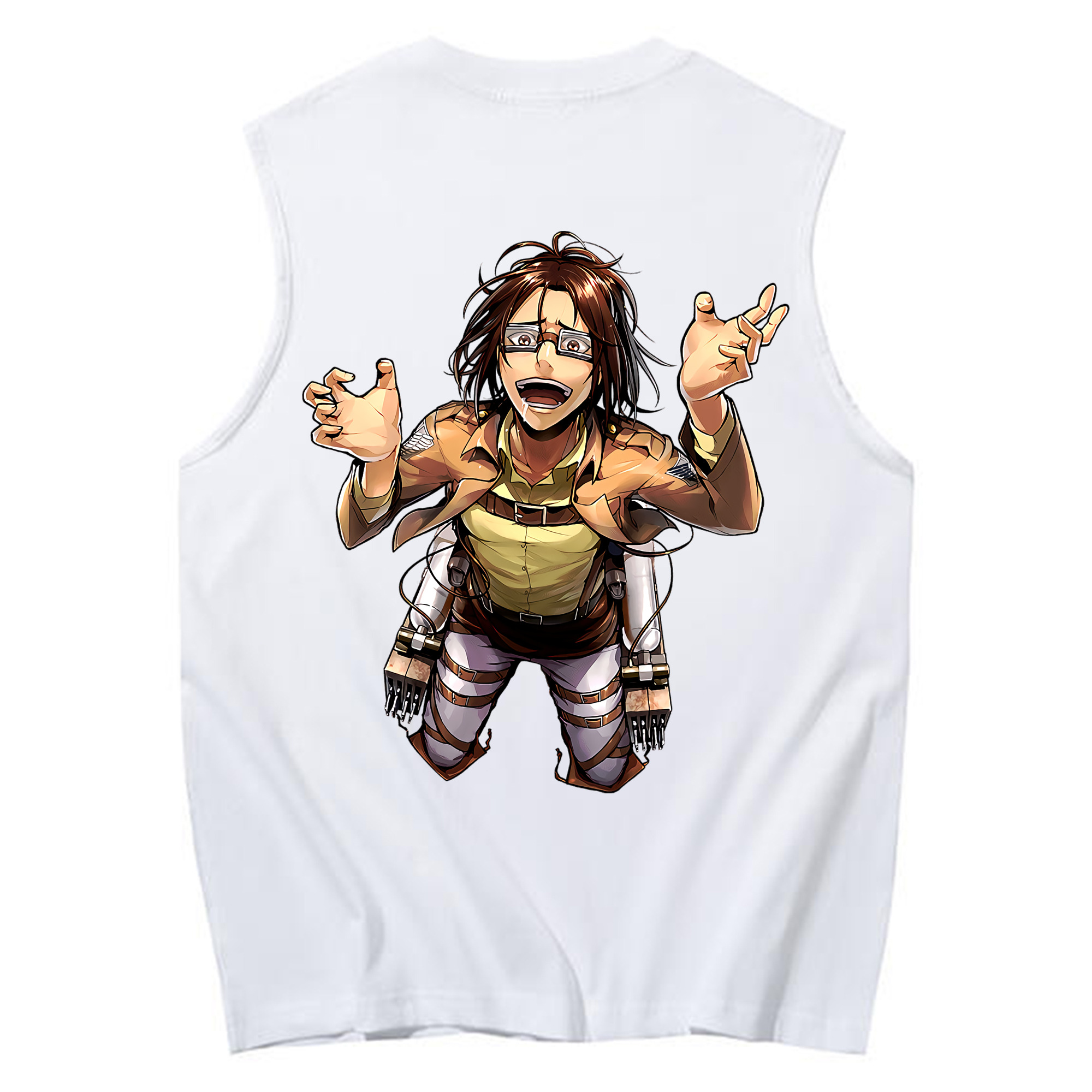 （画像用） 進撃の巨人 ハンジ·ゾエ Attack on Titan Hanji Zoe コットン100％タンクトップ（背面プリント）
