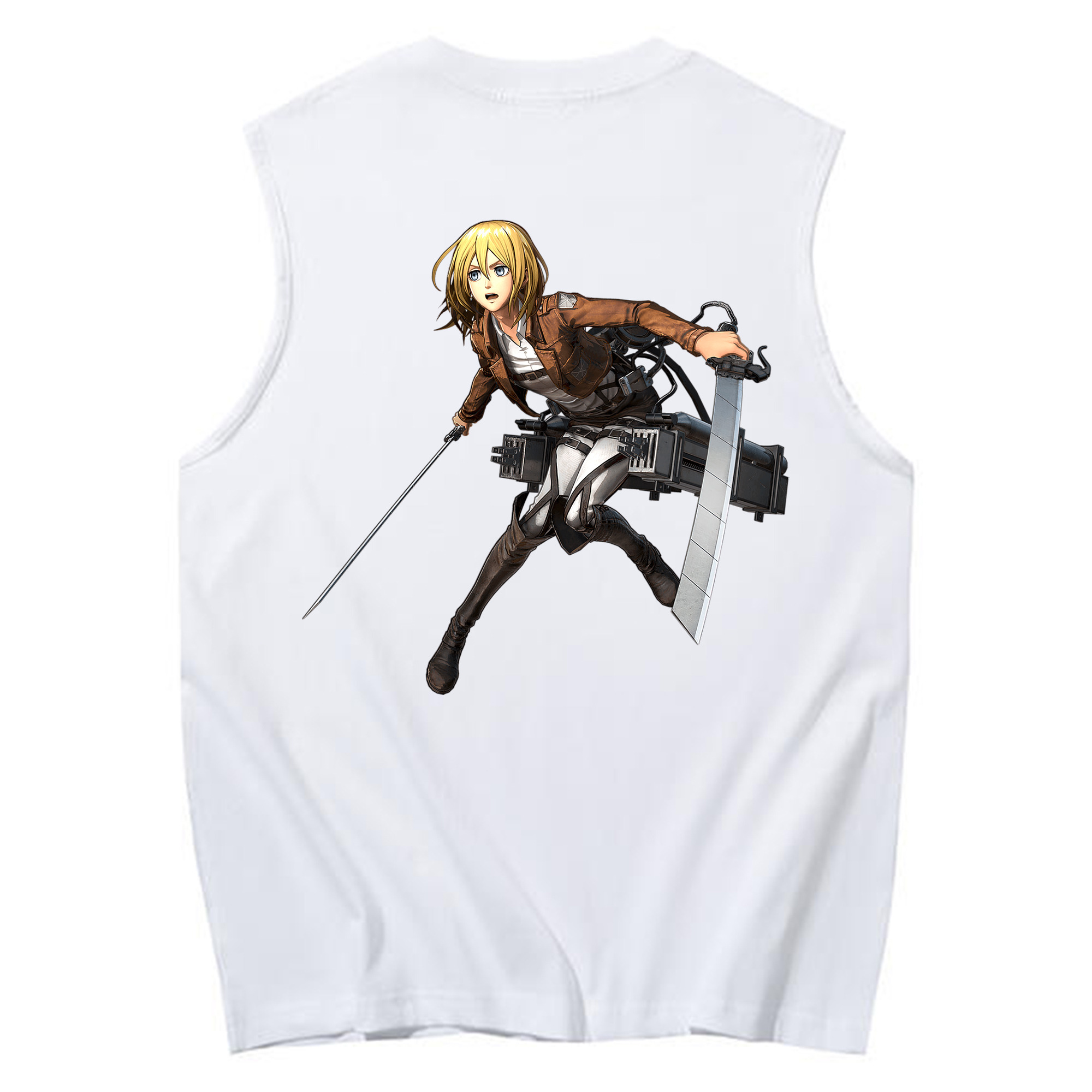 （画像用） 進撃の巨人 クリスタ·レンズ Attack on Titan Christa Lenz コットン100％タンクトップ（背面プリント）