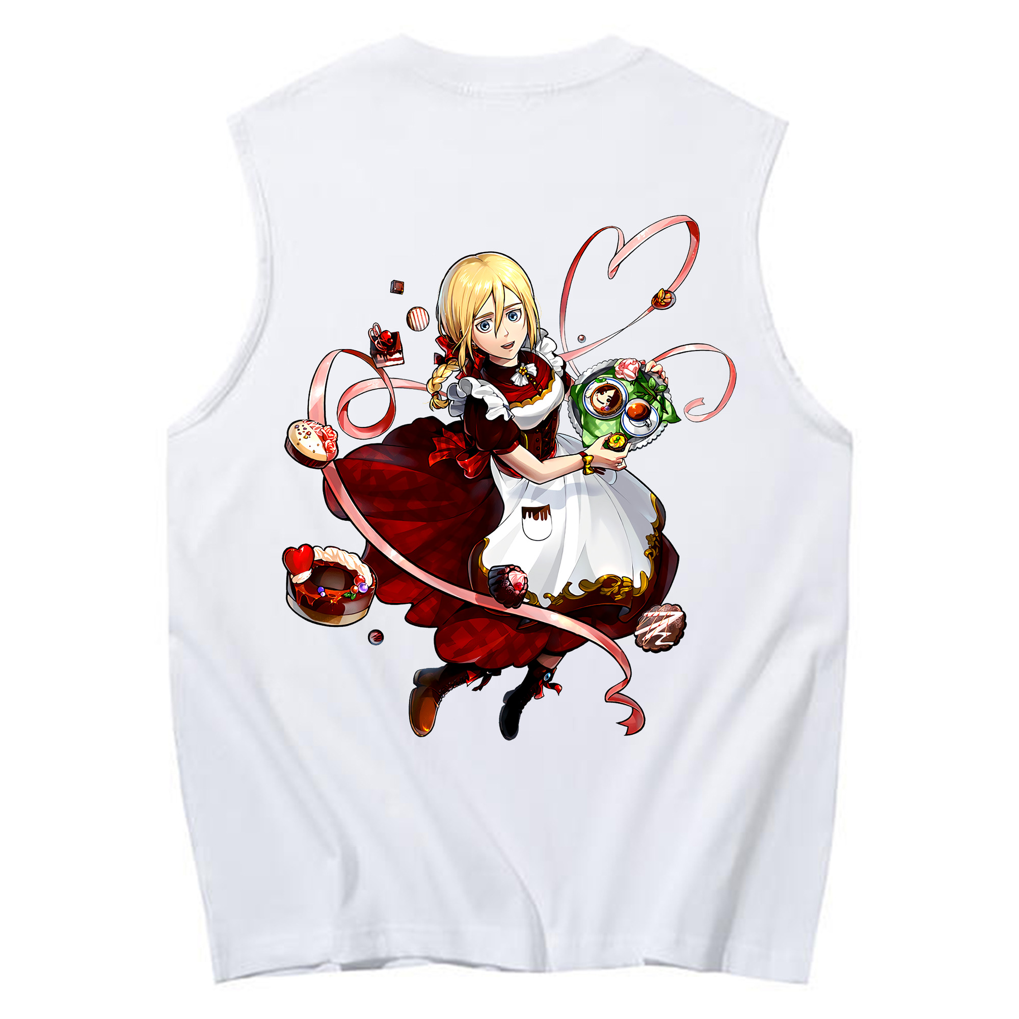 （画像用） 進撃の巨人 クリスタ·レンズ Attack on Titan Christa Lenz コットン100％タンクトップ（背面プリント）