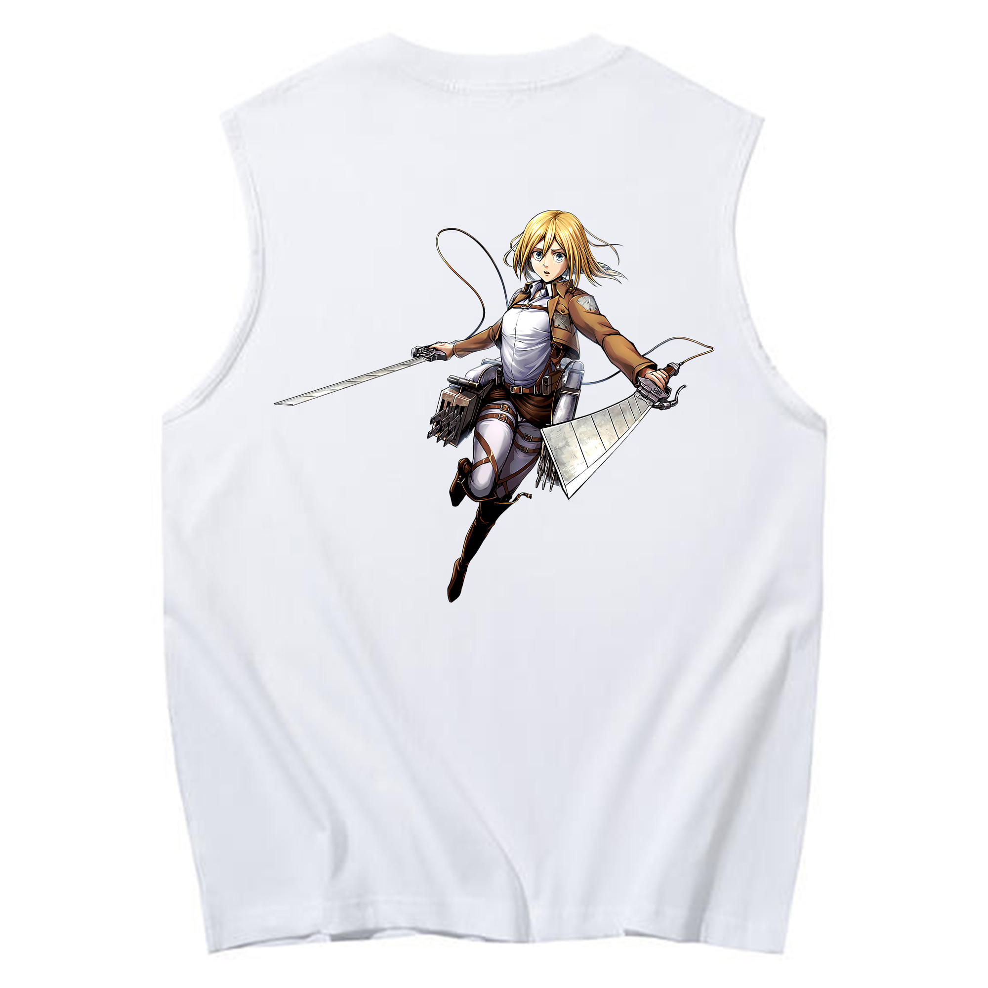 （画像用） 進撃の巨人 クリスタ·レンズ Attack on Titan Christa Lenz コットン100％タンクトップ（背面プリント）