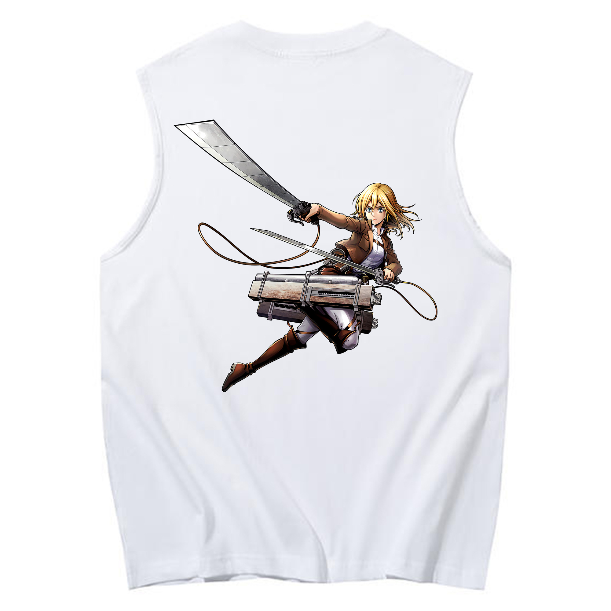 （画像用） 進撃の巨人 クリスタ·レンズ Attack on Titan Christa Lenz コットン100％タンクトップ（背面プリント）