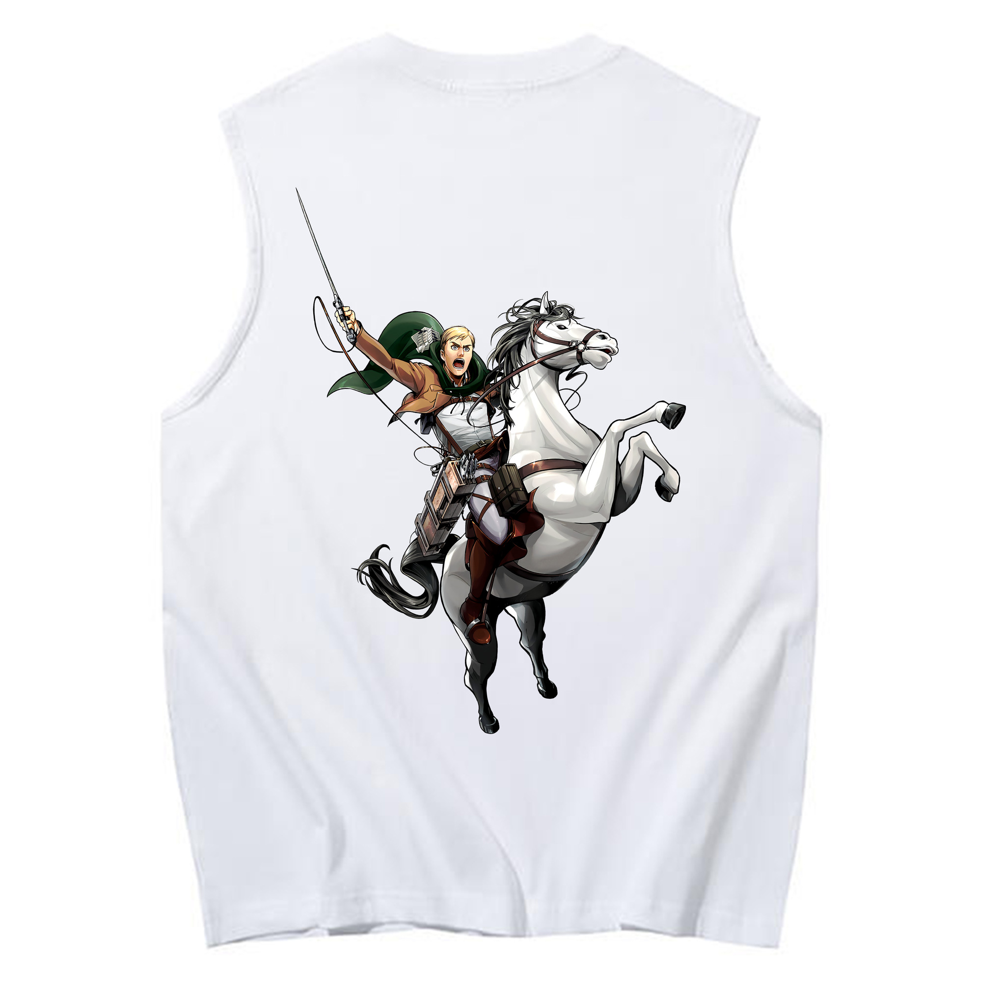 （画像用） 進撃の巨人 エルヴィン・スミス Attack on Titan Erwin Smith コットン100％タンクトップ（背面プリント）