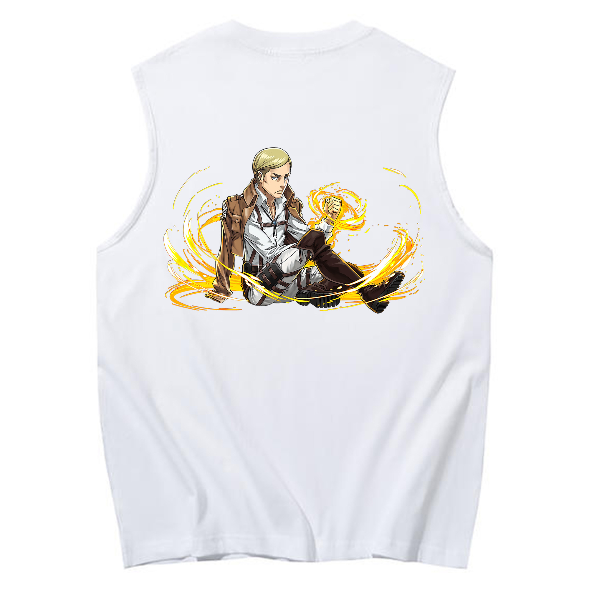 （画像用） 進撃の巨人 エルヴィン・スミス Attack on Titan Erwin Smith コットン100％タンクトップ（背面プリント）
