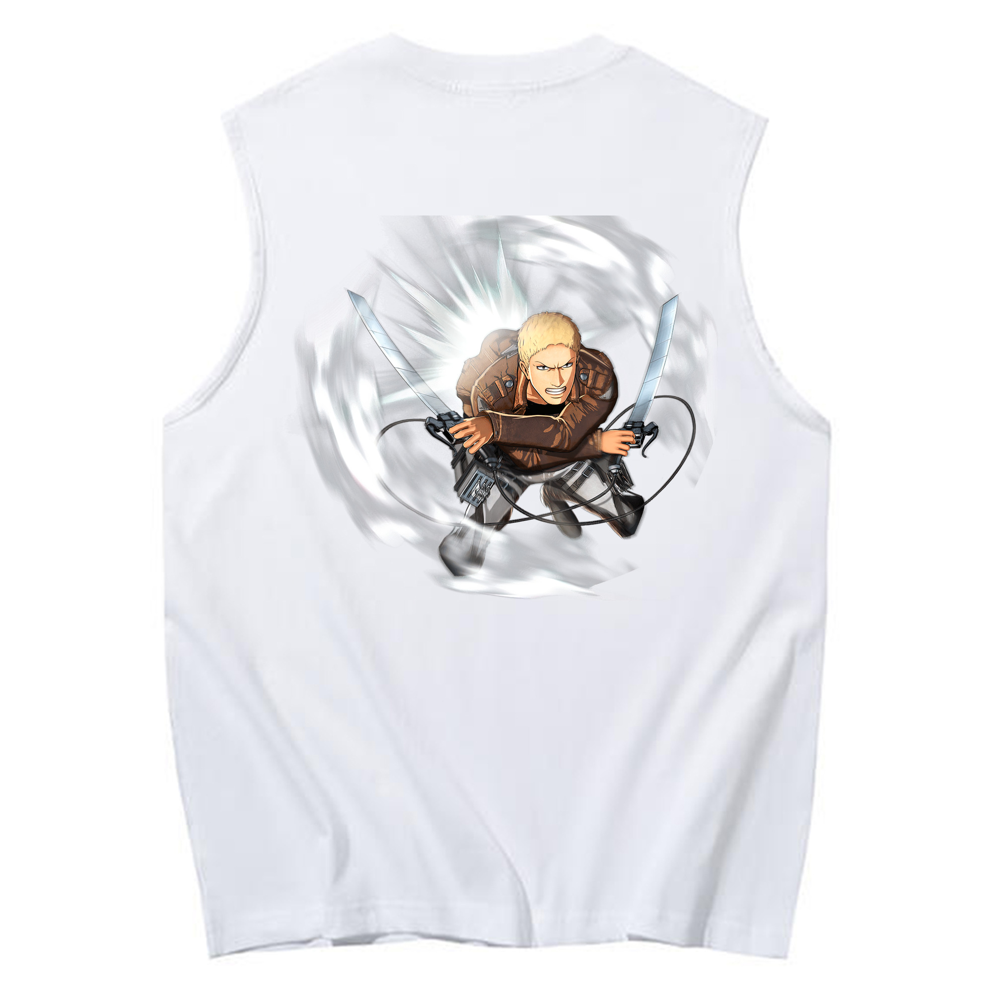 （画像用） 進撃の巨人 ライナー・ブラウン Attack on Titan Reiner Braun コットン100％タンクトップ（背面プリント）