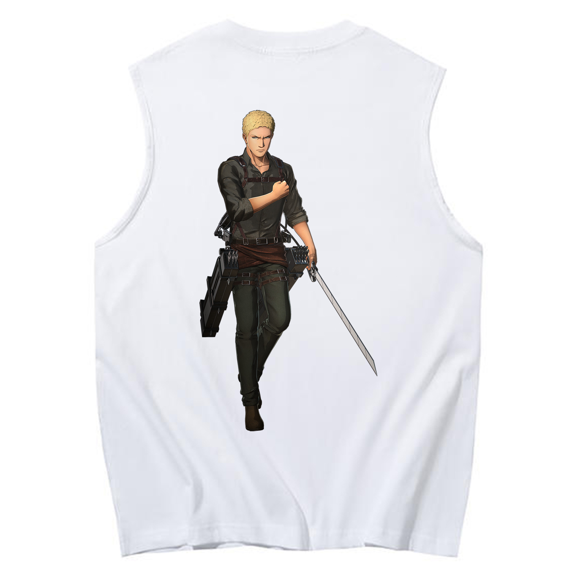 （画像用） 進撃の巨人 ライナー・ブラウン Attack on Titan Reiner Braun コットン100％タンクトップ（背面プリント）