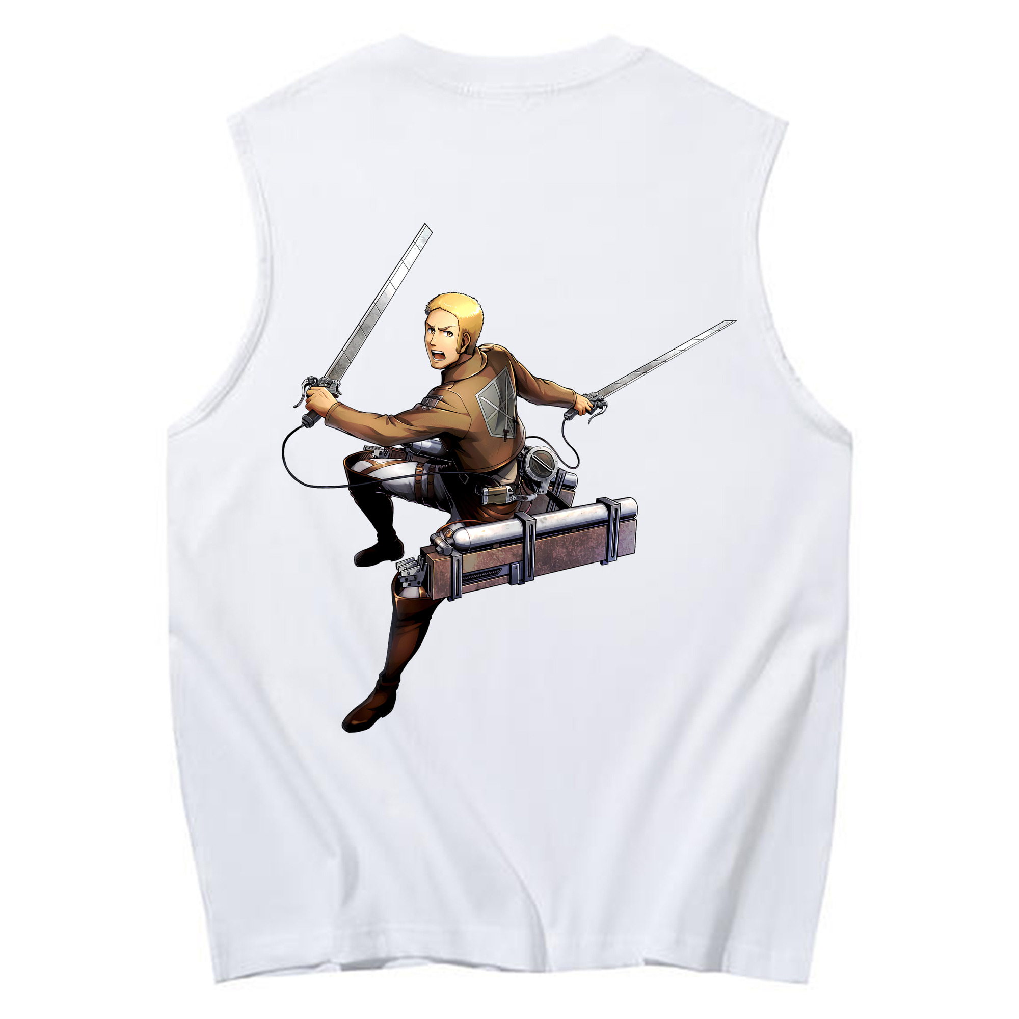 （画像用） 進撃の巨人 ライナー・ブラウン Attack on Titan Reiner Braun コットン100％タンクトップ（背面プリント）
