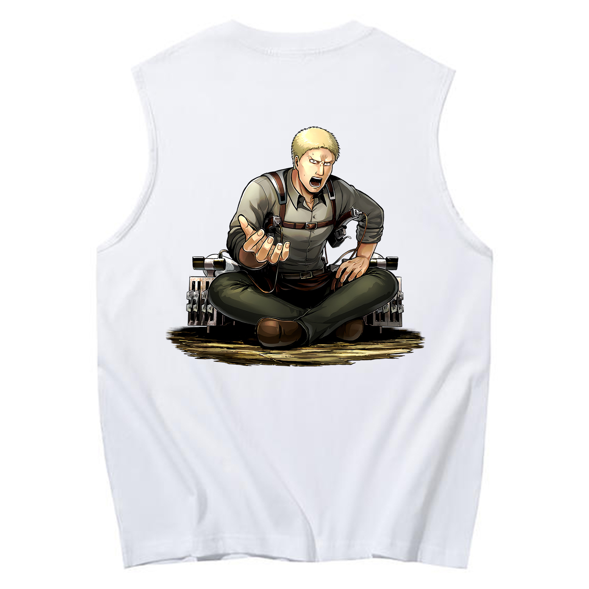 （画像用） 進撃の巨人 ライナー・ブラウン Attack on Titan Reiner Braun コットン100％タンクトップ（背面プリント）
