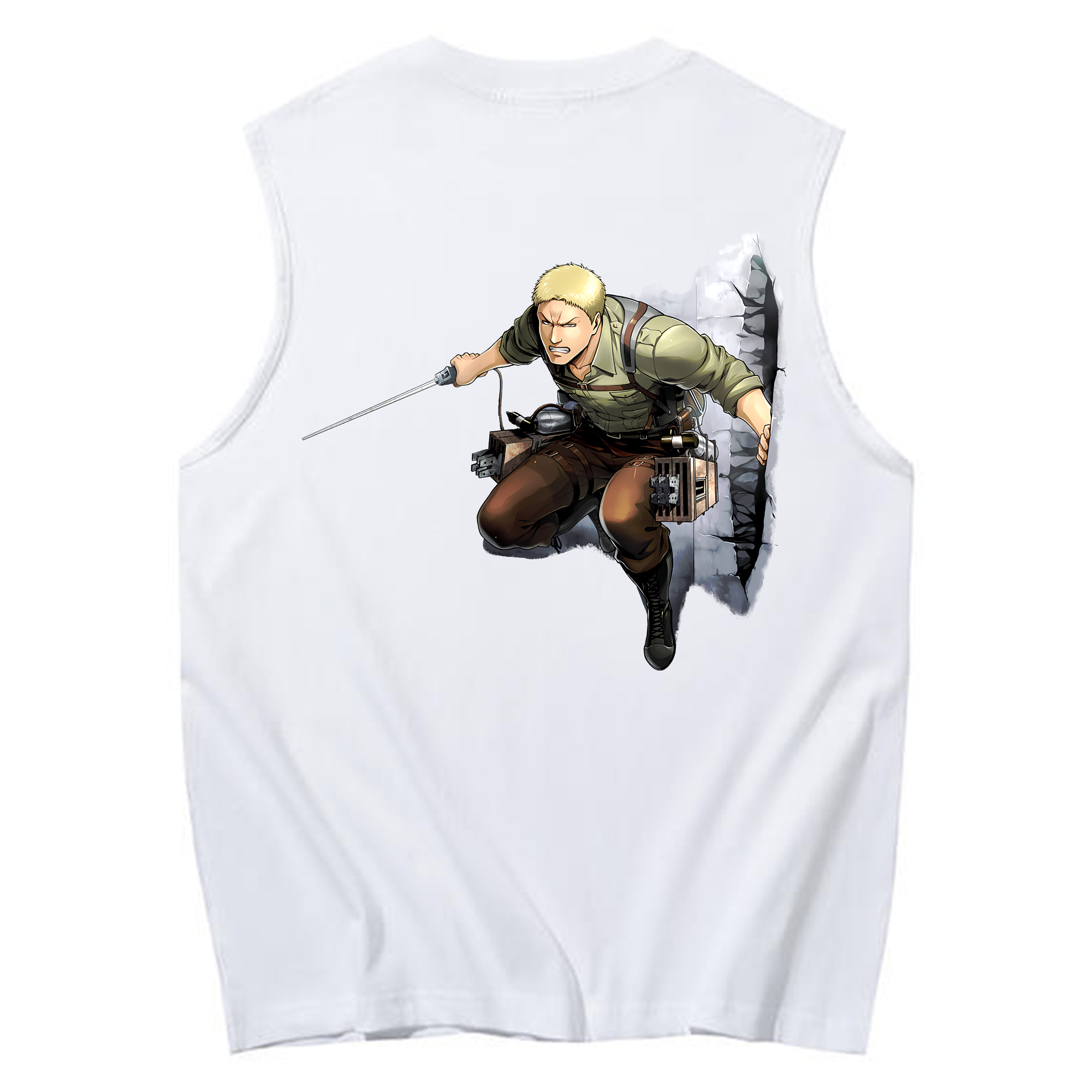 （画像用） 進撃の巨人 ライナー・ブラウン Attack on Titan Reiner Braun コットン100％タンクトップ（背面プリント）