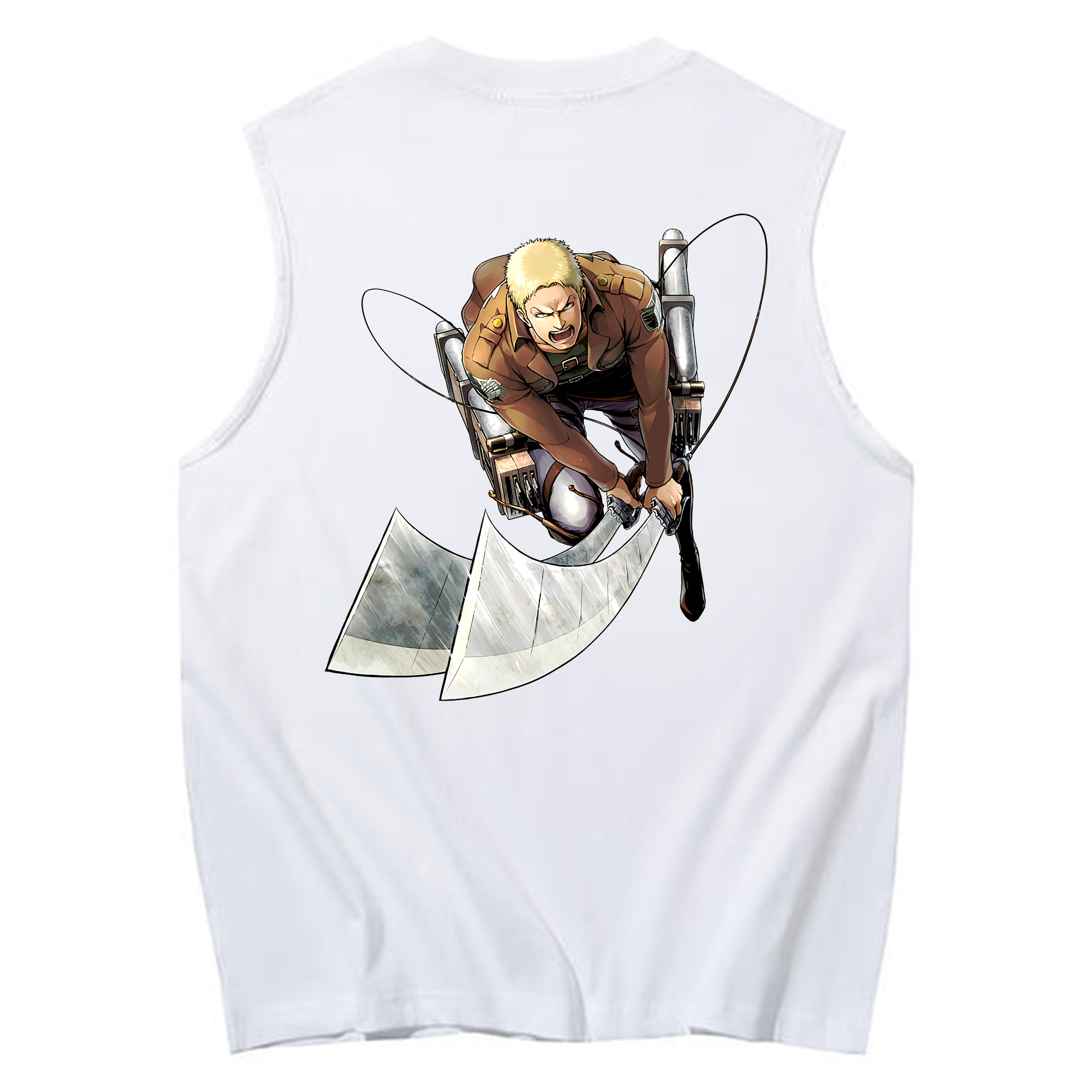 （画像用） 進撃の巨人 ライナー・ブラウン Attack on Titan Reiner Braun コットン100％タンクトップ（背面プリント）