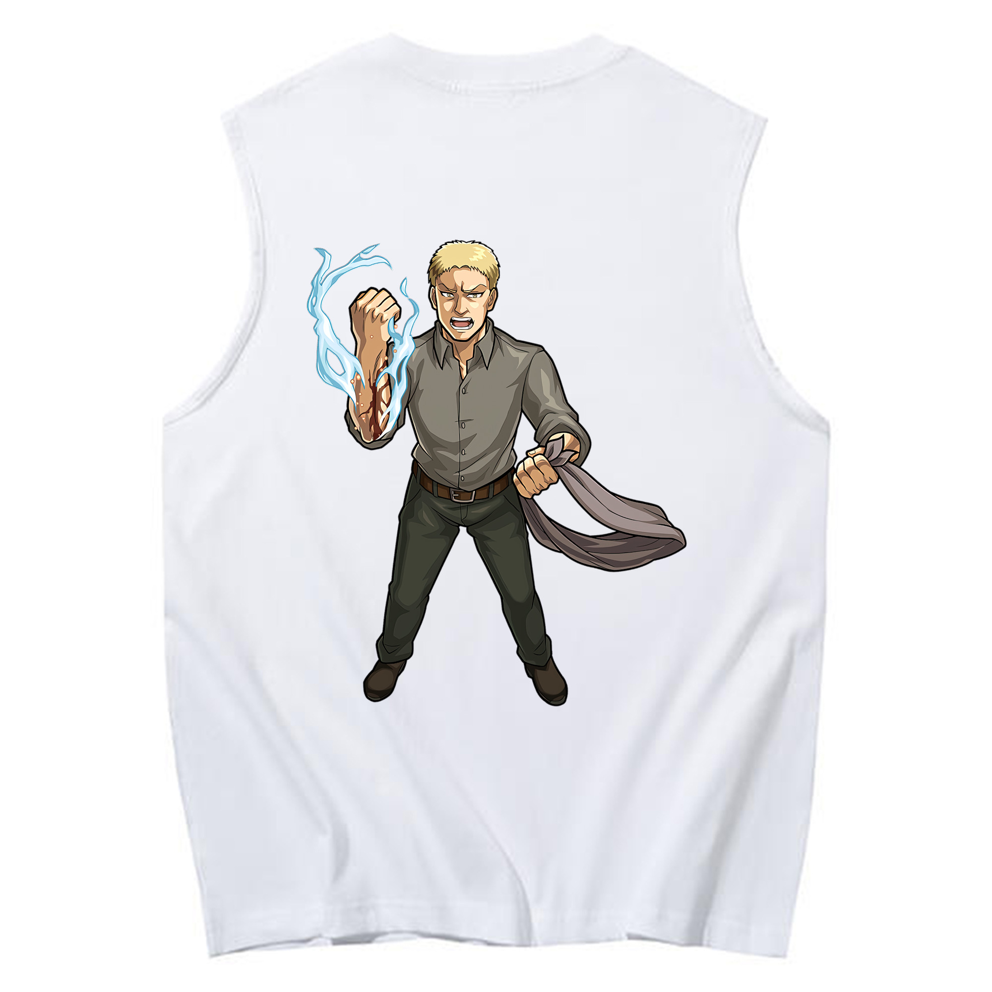 （画像用） 進撃の巨人 ライナー・ブラウン Attack on Titan Reiner Braun コットン100％タンクトップ（背面プリント）