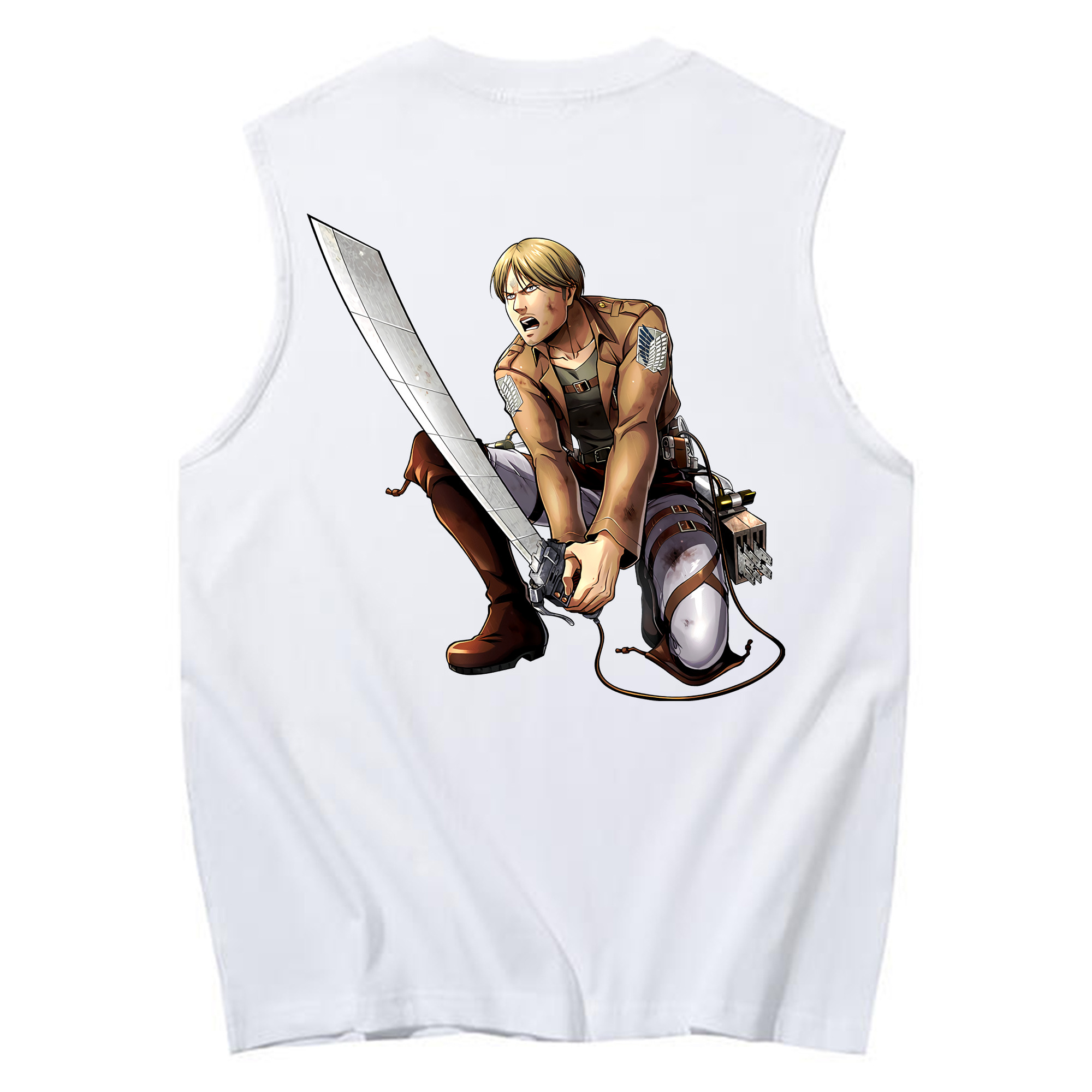（画像用） 進撃の巨人 ミケ·ザカリアス Attack on Titan Mike Zakarius コットン100％タンクトップ（背面プリント）