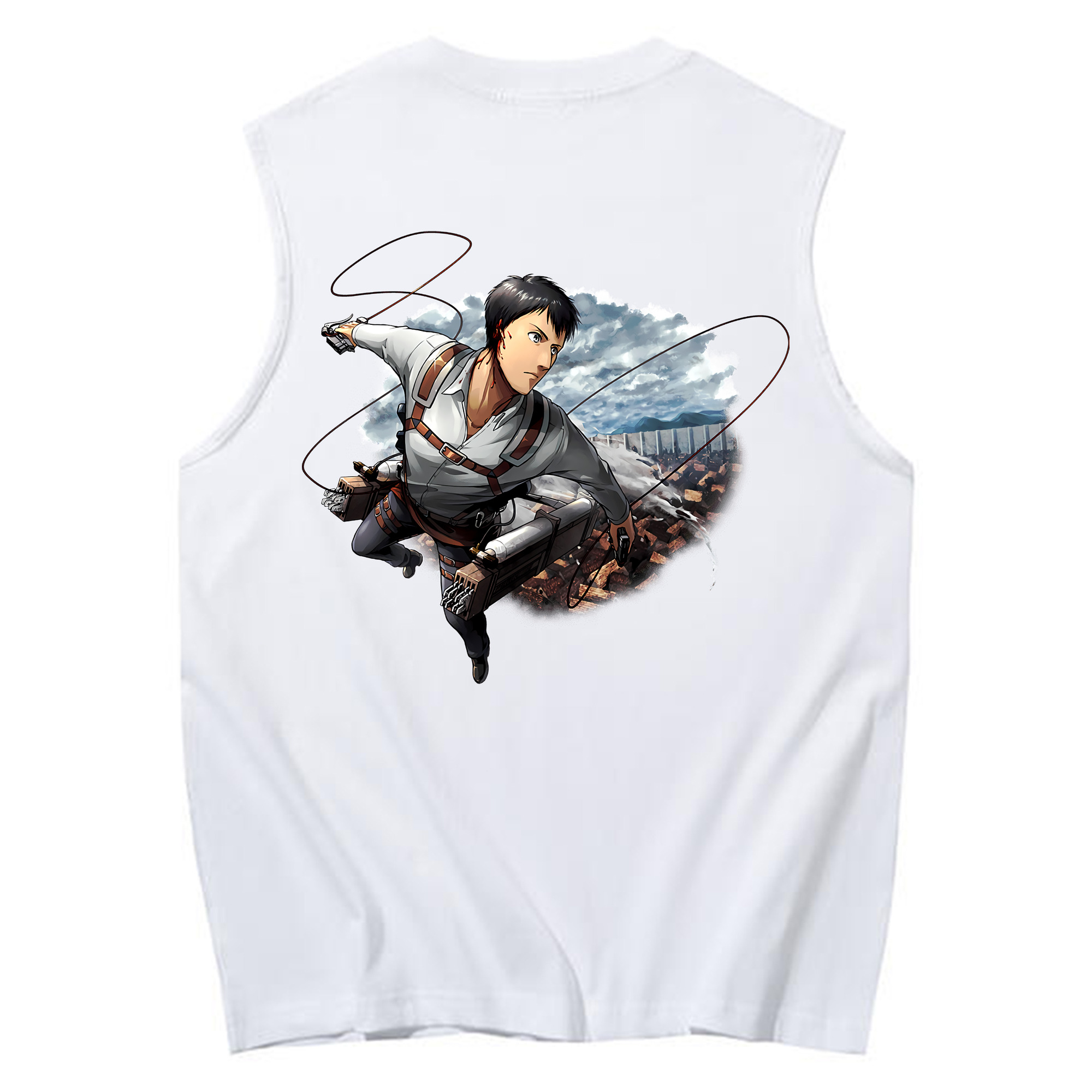 （画像用） 進撃の巨人 ベルトルト・フーバー Attack on Titan Bertholdt Hoover コットン100％タンクトップ（背面プリント）