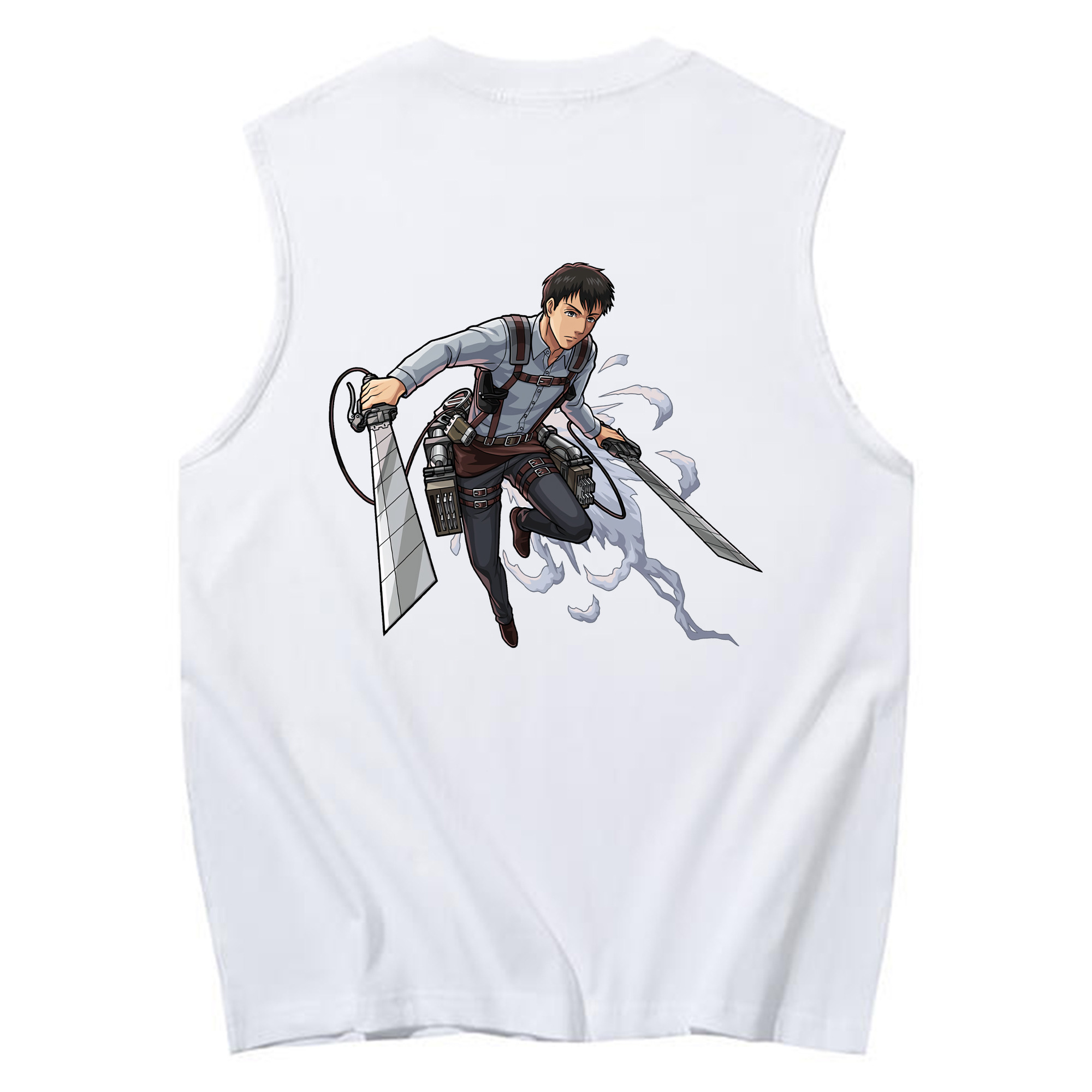 （画像用） 進撃の巨人 ベルトルト・フーバー Attack on Titan Bertholdt Hoover コットン100％タンクトップ（背面プリント）