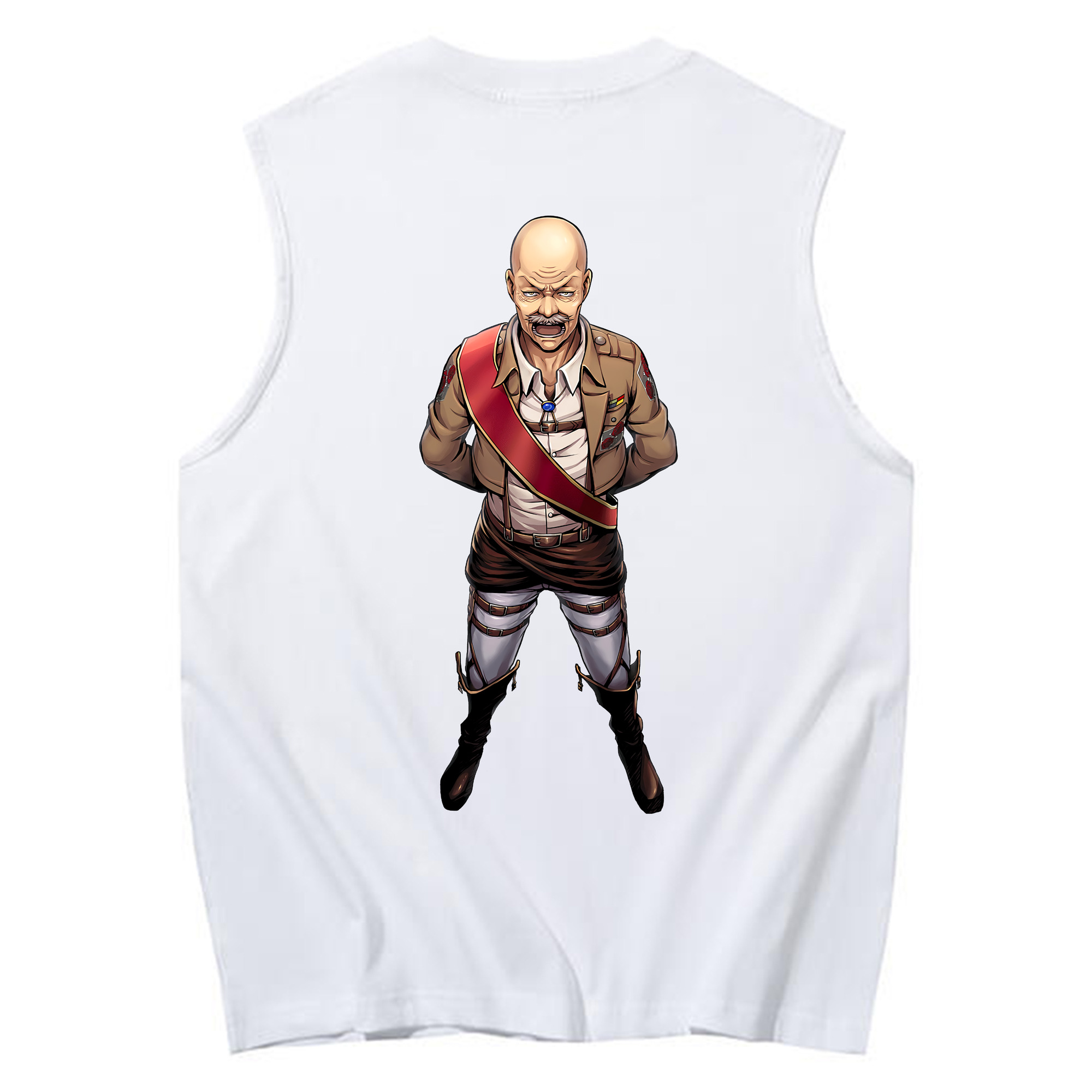 （画像用） 進撃の巨人 ドット·ピクシス Attack on Titan Dot Pixis コットン100％タンクトップ（背面プリント）