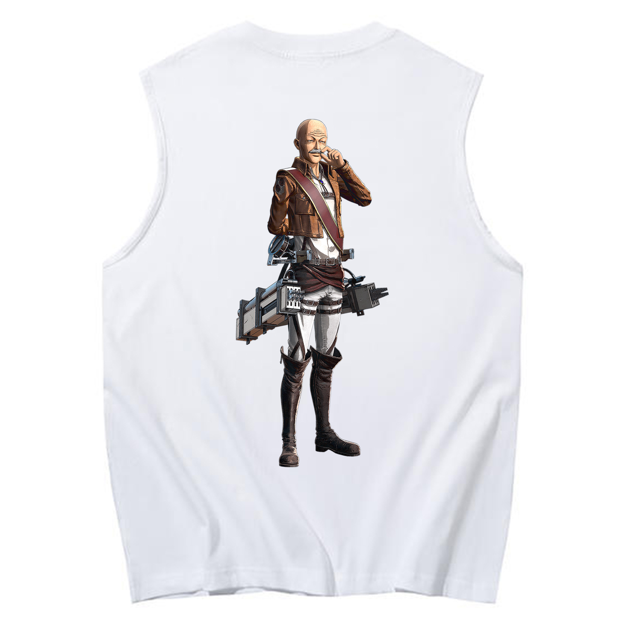 （画像用） 進撃の巨人 ドット·ピクシス Attack on Titan Dot Pixis コットン100％タンクトップ（背面プリント）