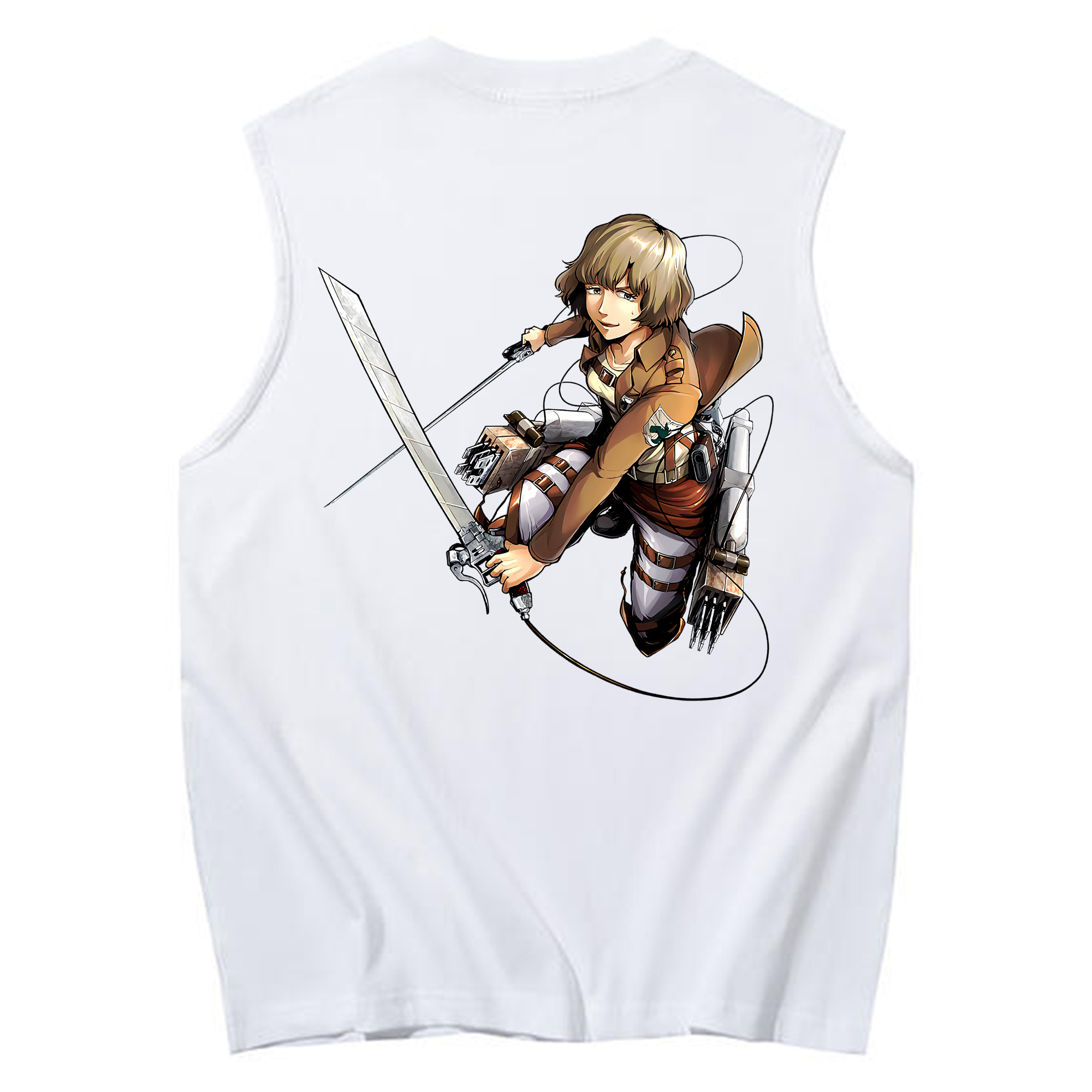 （画像用） 進撃の巨人 ヒツチ Attack on Titan Hitch コットン100％タンクトップ（背面プリント）